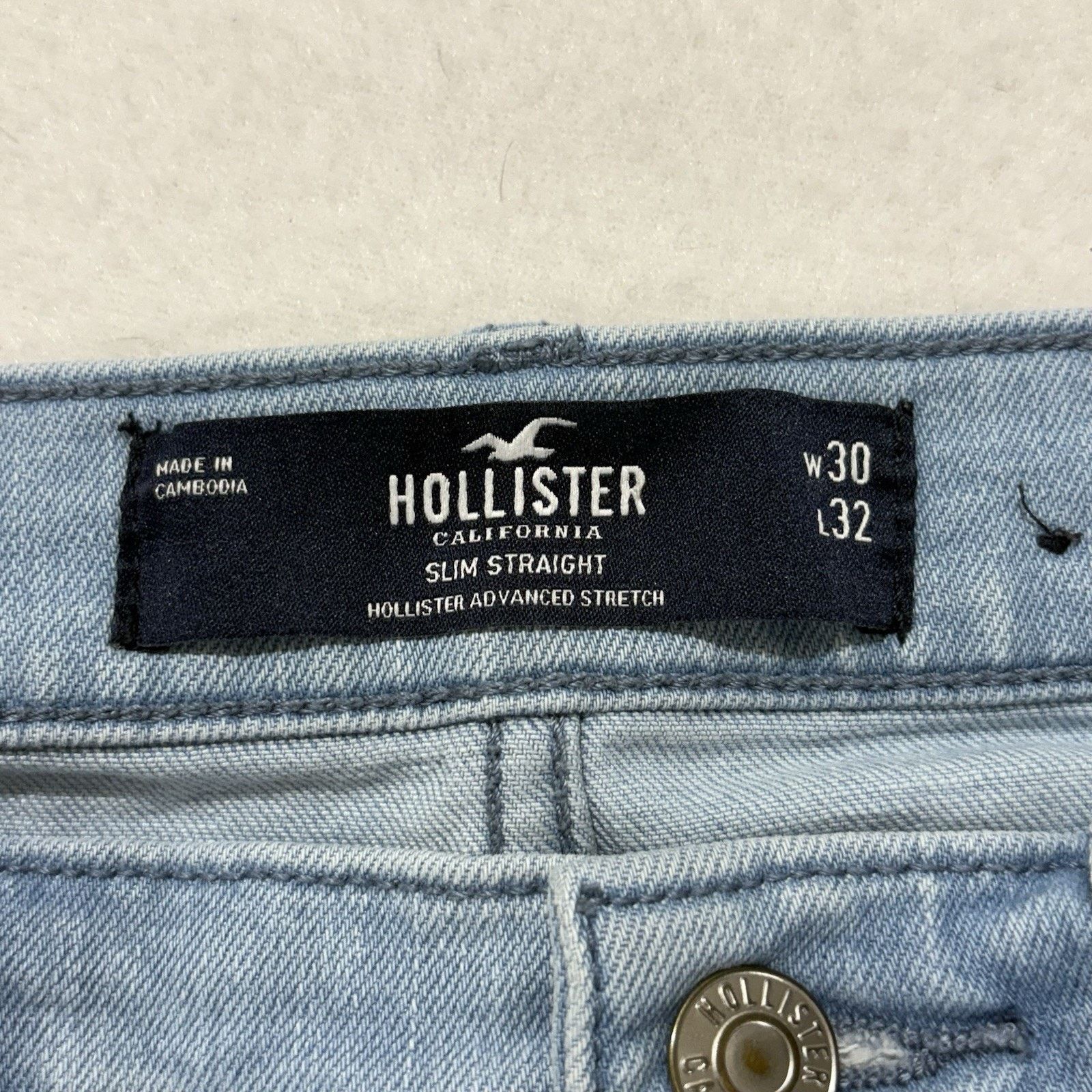 Hollister Hollister 30x31 Slim Straight Leg Jeans Ripped Stretch Blue Size 30" / US 8 / IT 44 - 7 Thumbnail