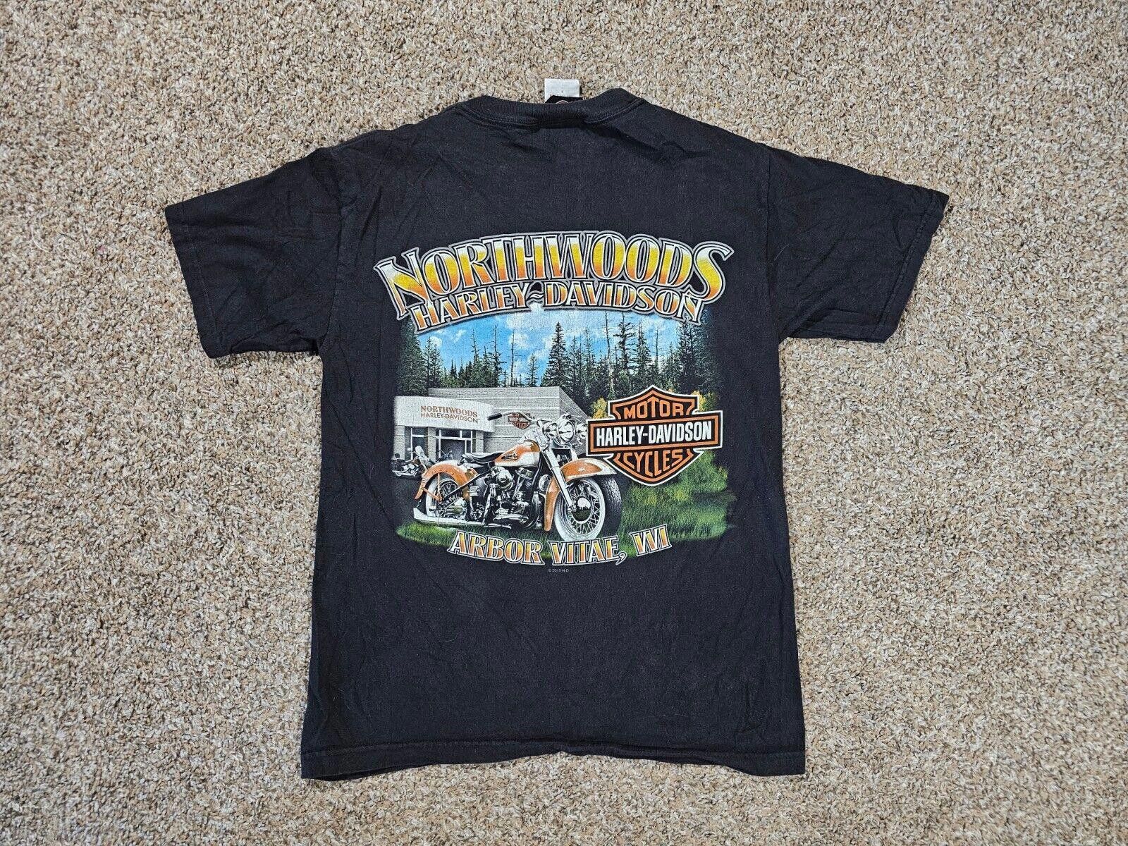Harley Davidson 2013 Harley Davidson Northwoods Arbor Vitae WI TEE Black SM Size US S / EU 44-46 / 1 - 8 Thumbnail