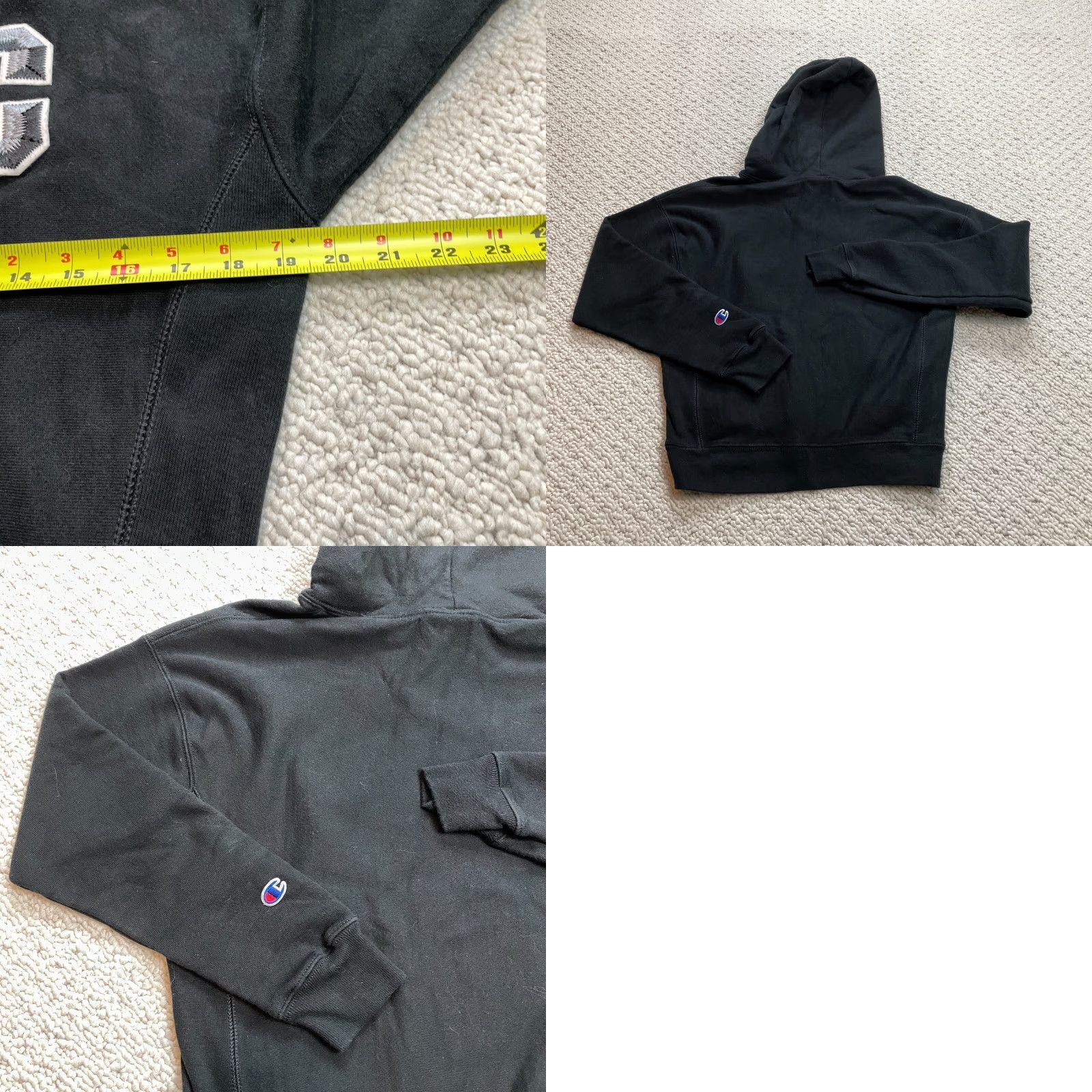 Champion VINTAGE Champion Hoodie Sweatshirt Womens Small Black Pullover Reverse Weave Size S / US 4 / IT 40 - 8 Thumbnail