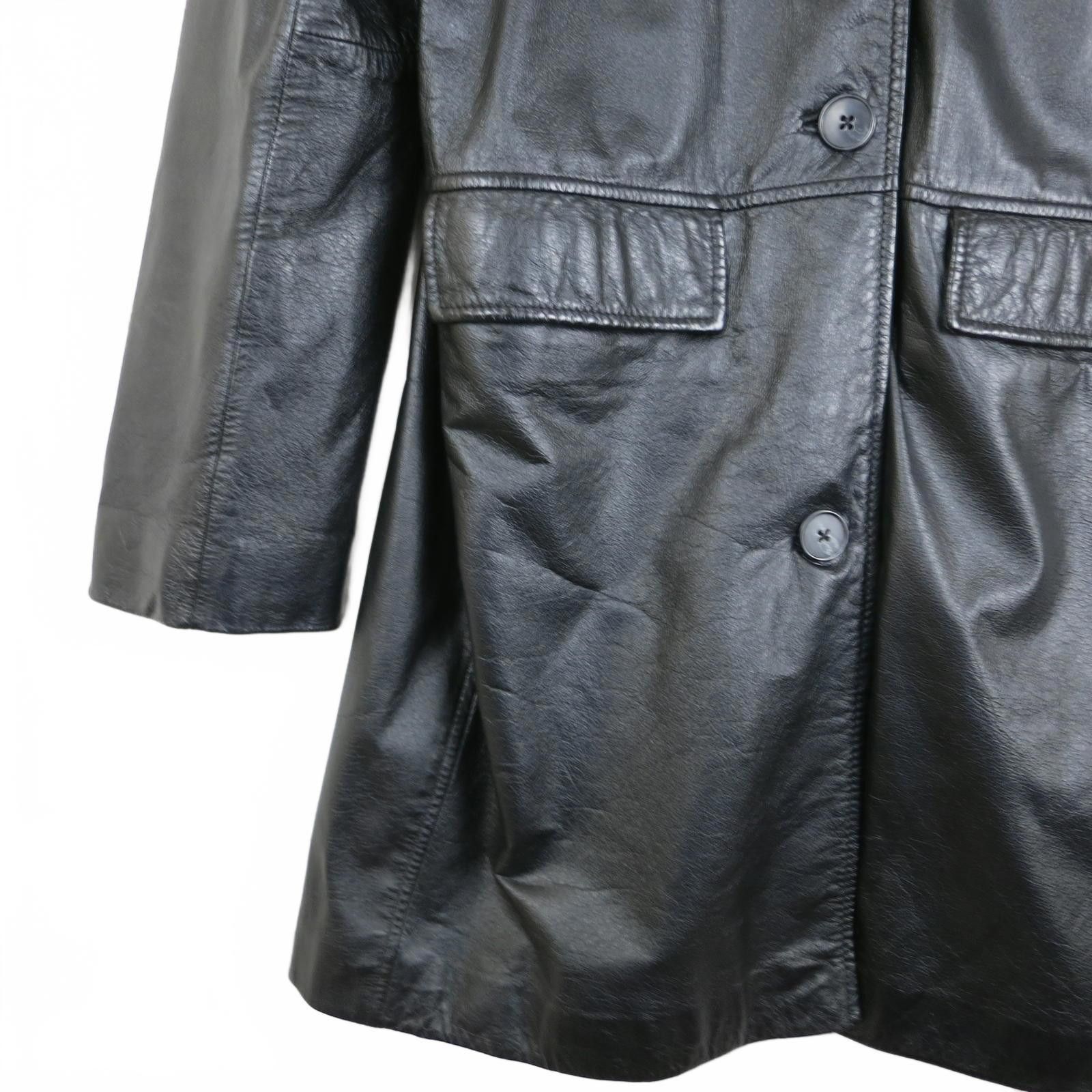 American Eagle Outfitters American Eagle Black Leather Button-Up Car Coat Women's M Size M / US 6-8 / IT 42-44 - 3 Thumbnail