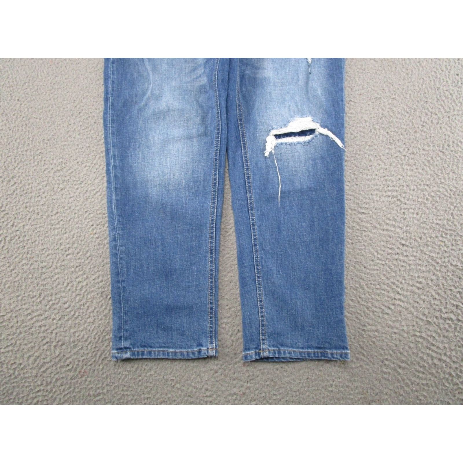 Vintage Kancan Women’s Blue Stretch Denim Jeans Size 15 Regular Distressed High Rise Jeans Size 36" / US 14 / IT 50 - 2 Thumbnail