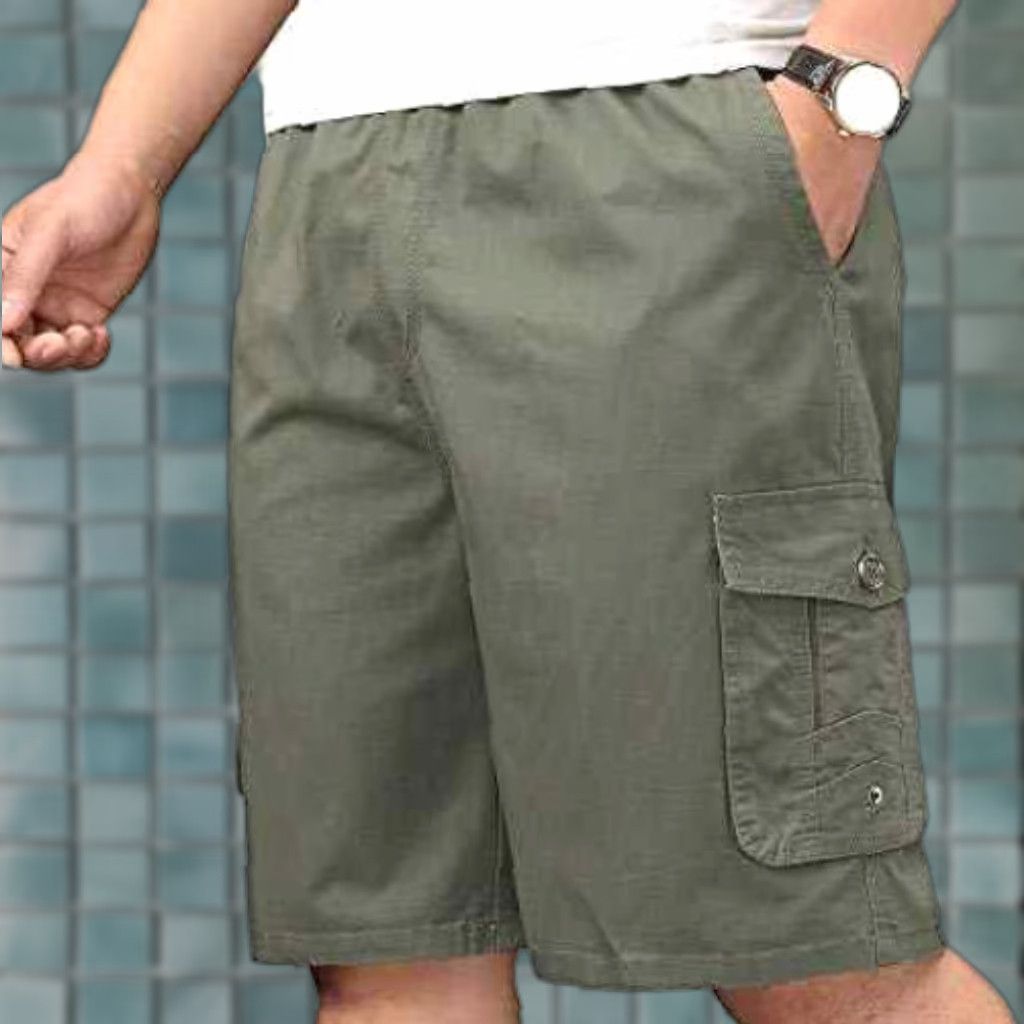 Vintage UNIONBAY Cargo Short Men Taupe Size 38 Stretch Relaxed Knit Utility Five-Pocket NWT Beige Cotton Blend Front Zip Tie-Down Mens Size US 38 / EU 54 - 1 Thumbnail
