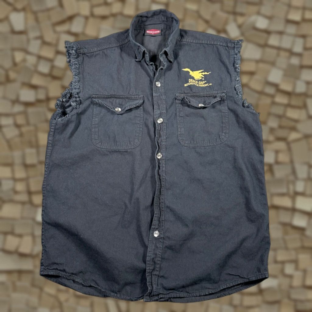 Gap VINTAGE Bikers Edge Dragon Deals Gap Shirt Adult MEDIUM Black 90s Motorcycle Rocker Moto Size US M / EU 48-50 / 2 - 1 Thumbnail