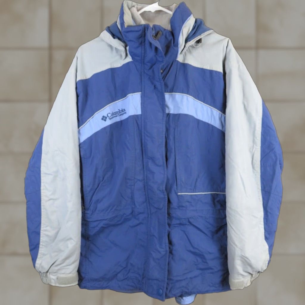 Vintage Columbia Jacket Women L Blue Hooded Lightweight Lined Zip Outdoor Womens Size L / US 10 / IT 46 - 1 Thumbnail