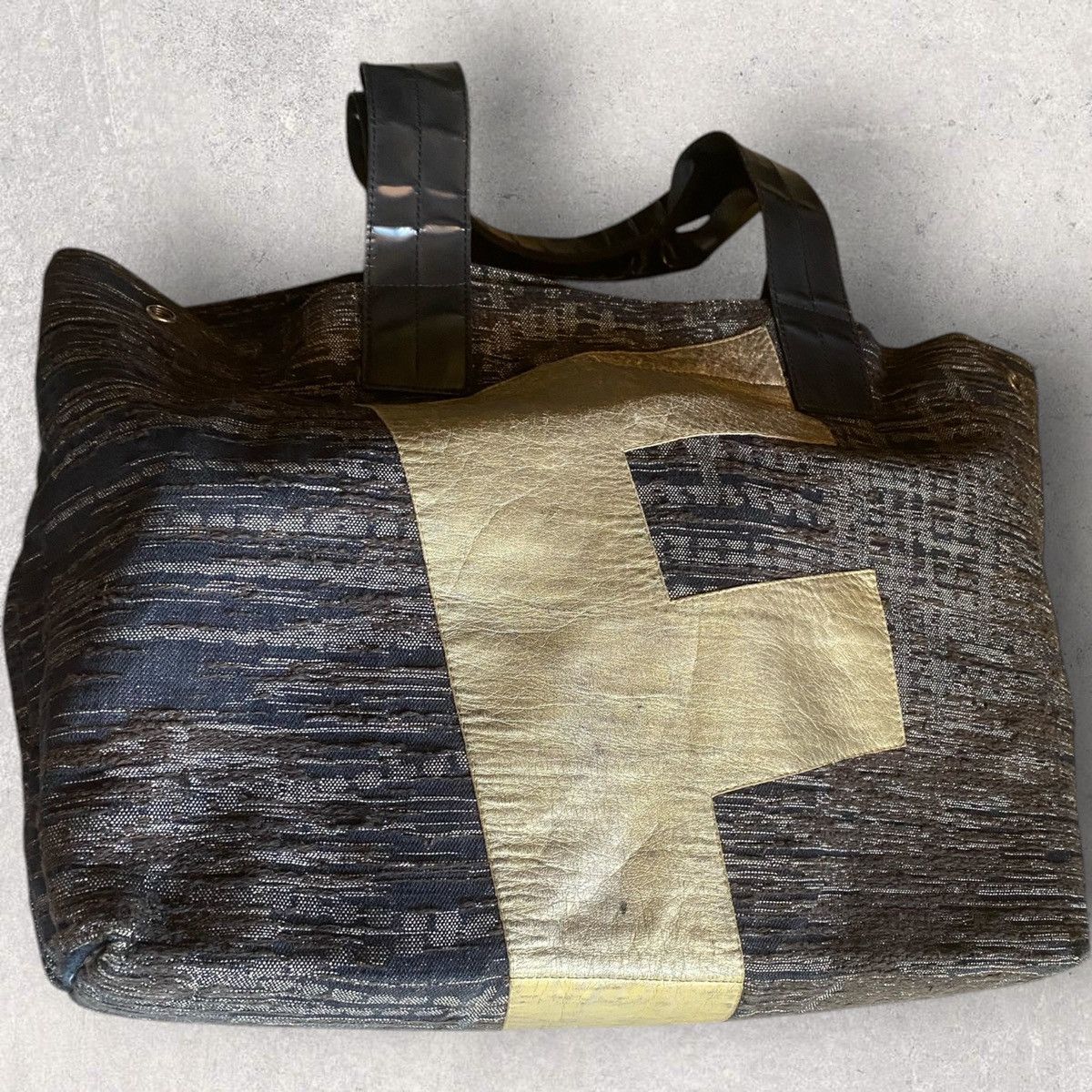 Issey Miyake Issey Miyake Fall 2000 F Leather Patch Tote Bag Size ONE SIZE - 7 Thumbnail