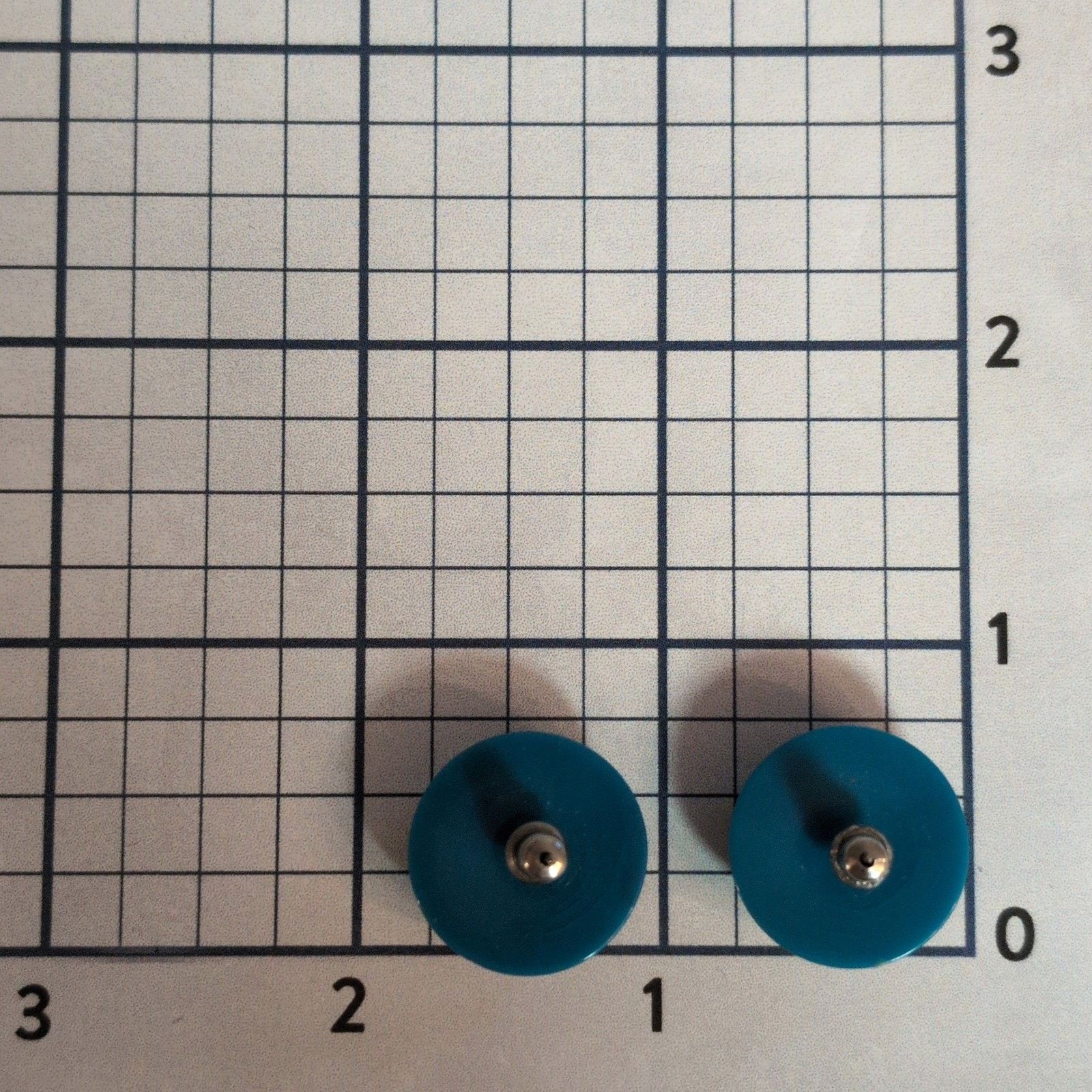 Vintage VTG 1980s Cute As a Button Teal Blue Pierced Post Earrings Size ONE SIZE - 7 Thumbnail