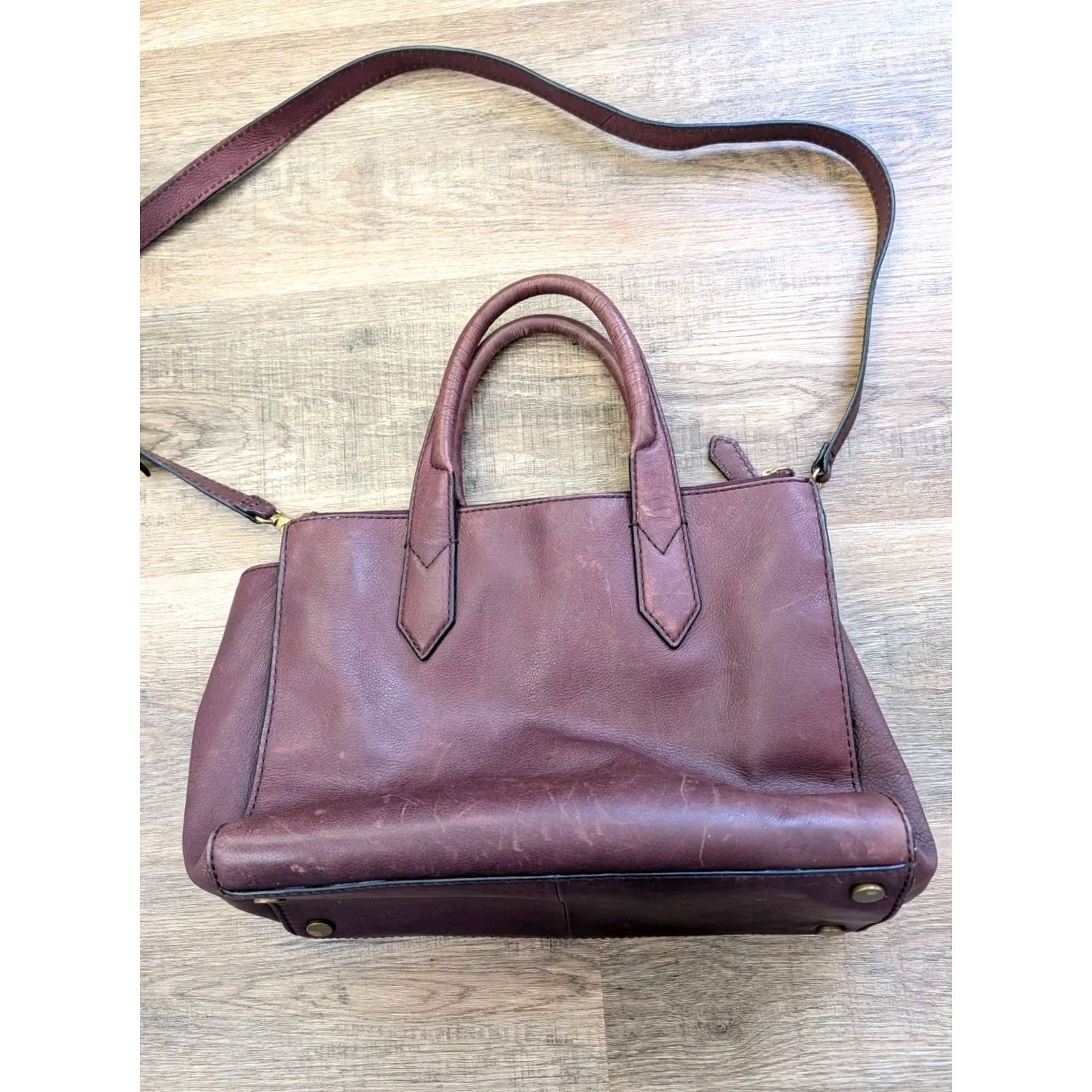 Fossil VINTAGE Fossil Handbag Purse Leather Brown 1954 Medium Size ONE SIZE - 5 Thumbnail