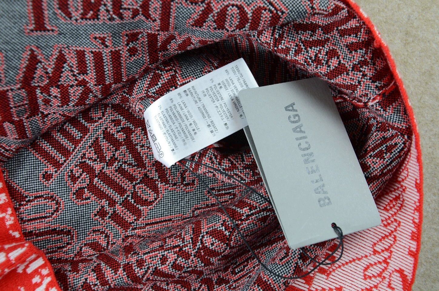 Balenciaga Balenciaga Red Full Logo Colorblocked Sweater Jacket Size M / US 6-8 / IT 42-44 - 7 Thumbnail
