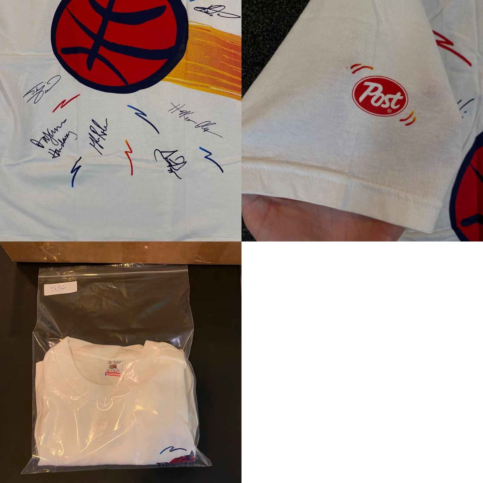 Fruit Of The Loom VINTAGE Fruit of the Loom Dream Team Basketball Shirt Mens XL White Logo Tee S/S 1990s Size US XL / EU 56 / 4 - 8 Thumbnail