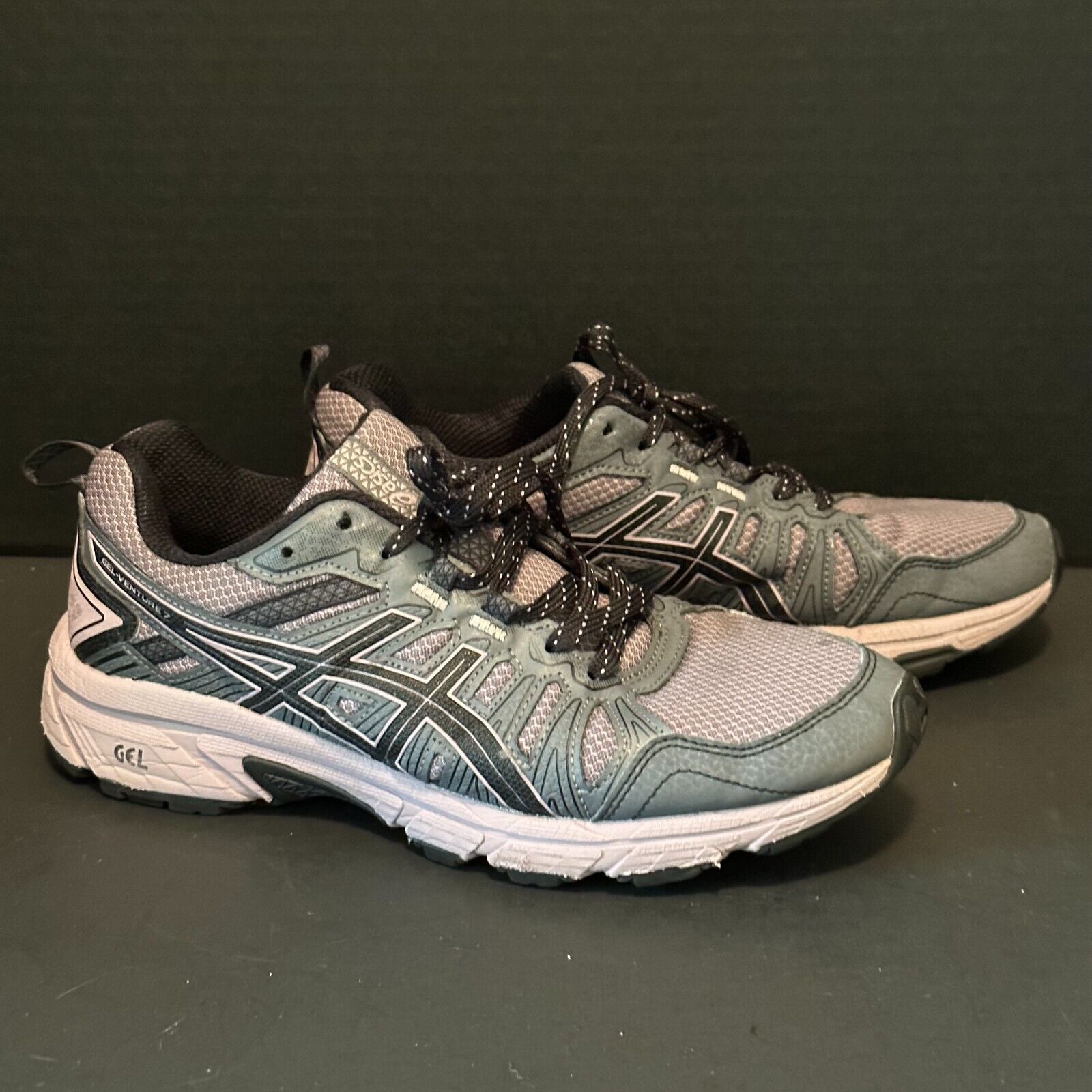 Asics ASICS Womens "Gel Venture 7" 1012A476 Gray/Black Run Sneaker Size US 7.5 / IT 37.5 - 1 Thumbnail
