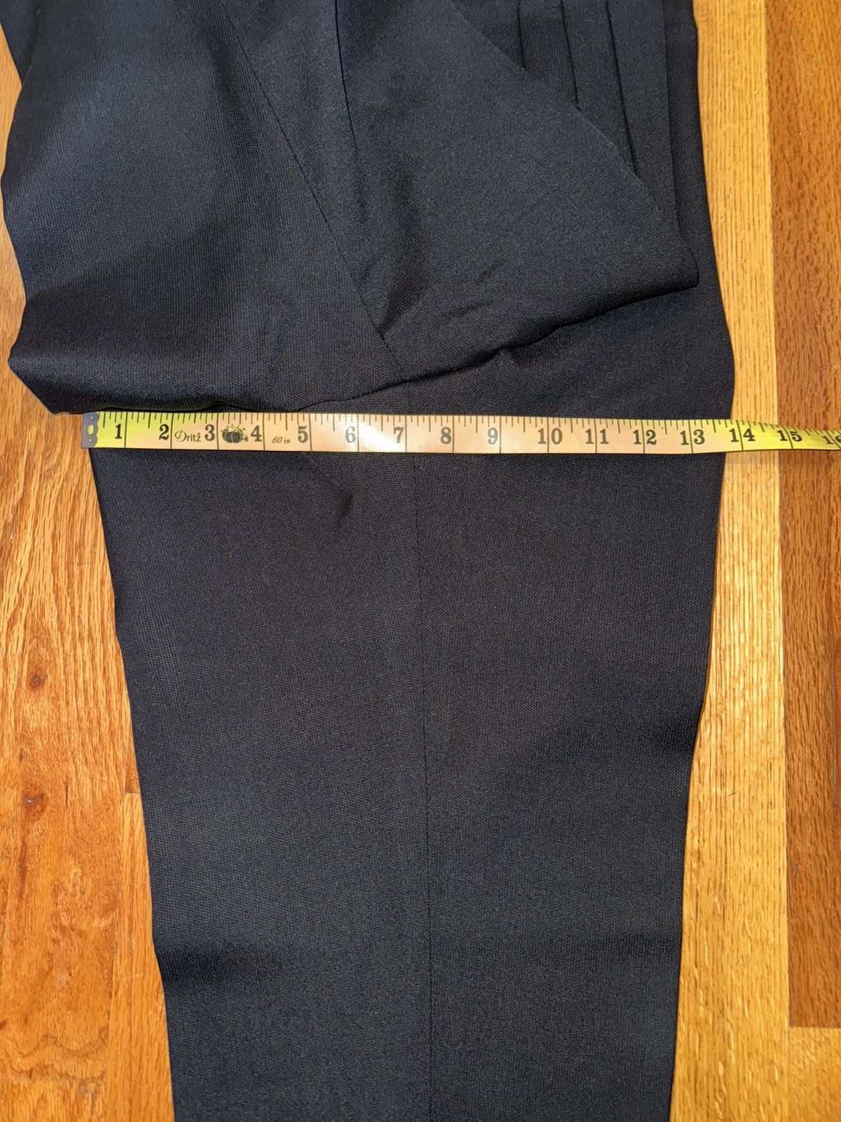 Yves Saint Laurent YSL Pour Homme Black Triple Pleat Trousers 32R Size 38R - 4 Thumbnail