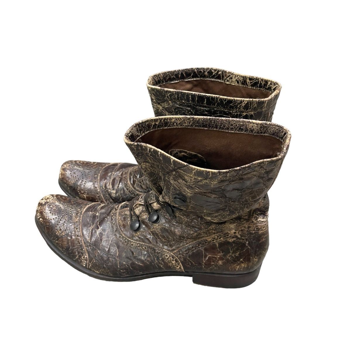 Gianni Barbato Very rare gianni barbato destroyed leather boots Size US 8.5 / EU 41-42 - 8 Thumbnail