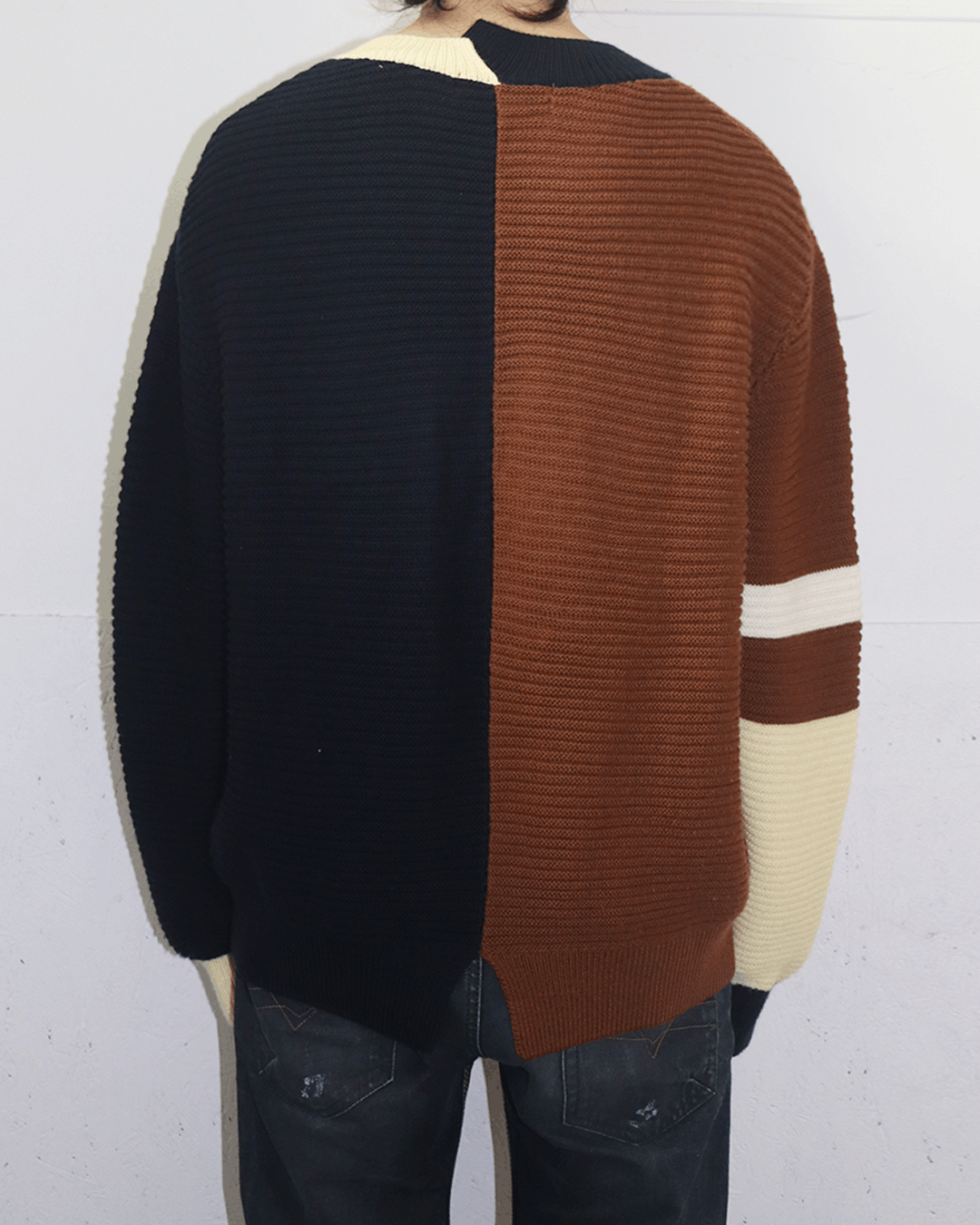 Japanese Brand Cullni AW20 Cutted Multi Color Sweater Size US S / EU 44-46 / 1 - 4 Thumbnail