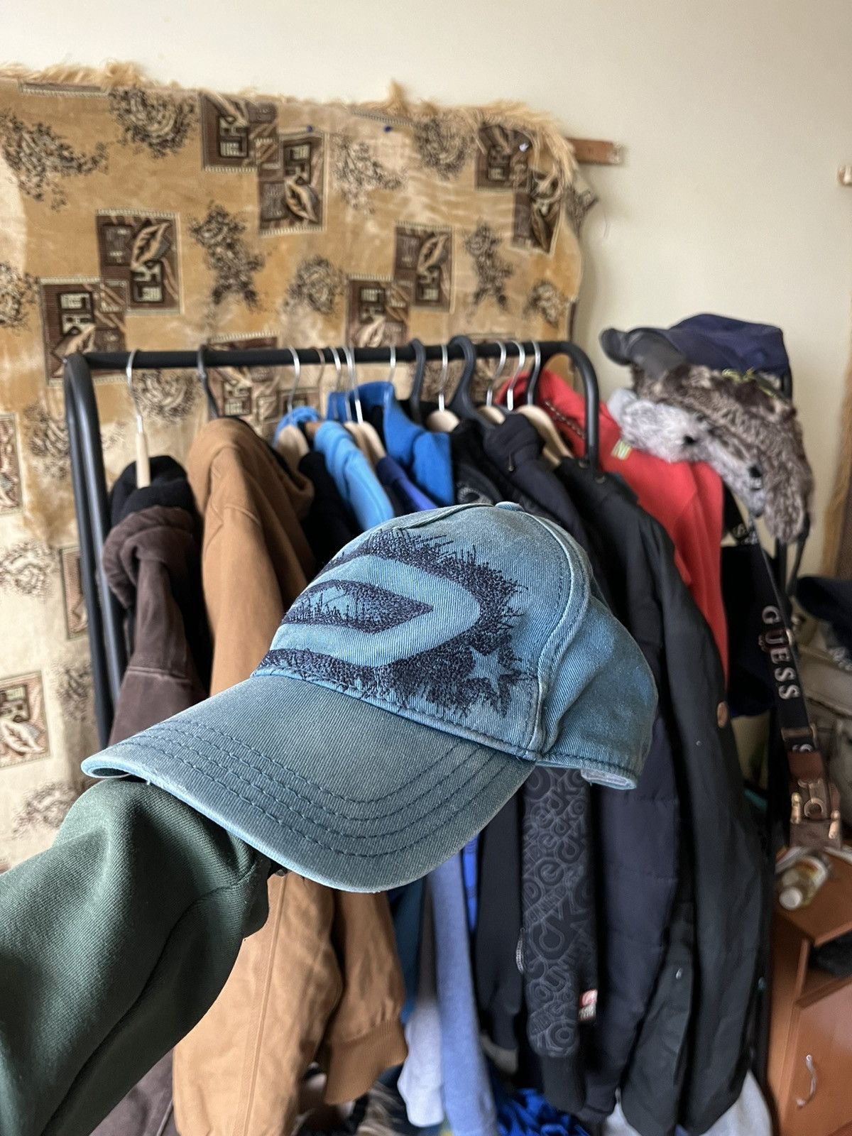 Diesel Diesel Distressed "D" Logo Baseball Cap Y2K Size ONE SIZE - 2 Thumbnail