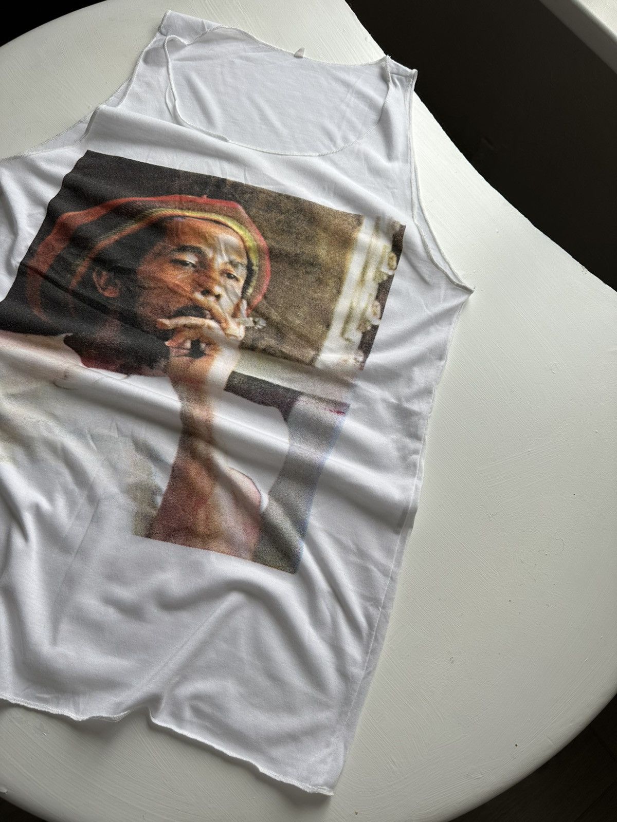 Bob Marley × Vintage Vintage Bob Marley Jersey T Shirt Sleeveless Size US L / EU 52-54 / 3 - 3 Thumbnail