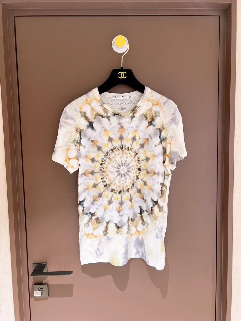 Dior Dior White classic tie-dyed printed cotton linen short-slee Size M / US 6-8 / IT 42-44 - 1 Thumbnail