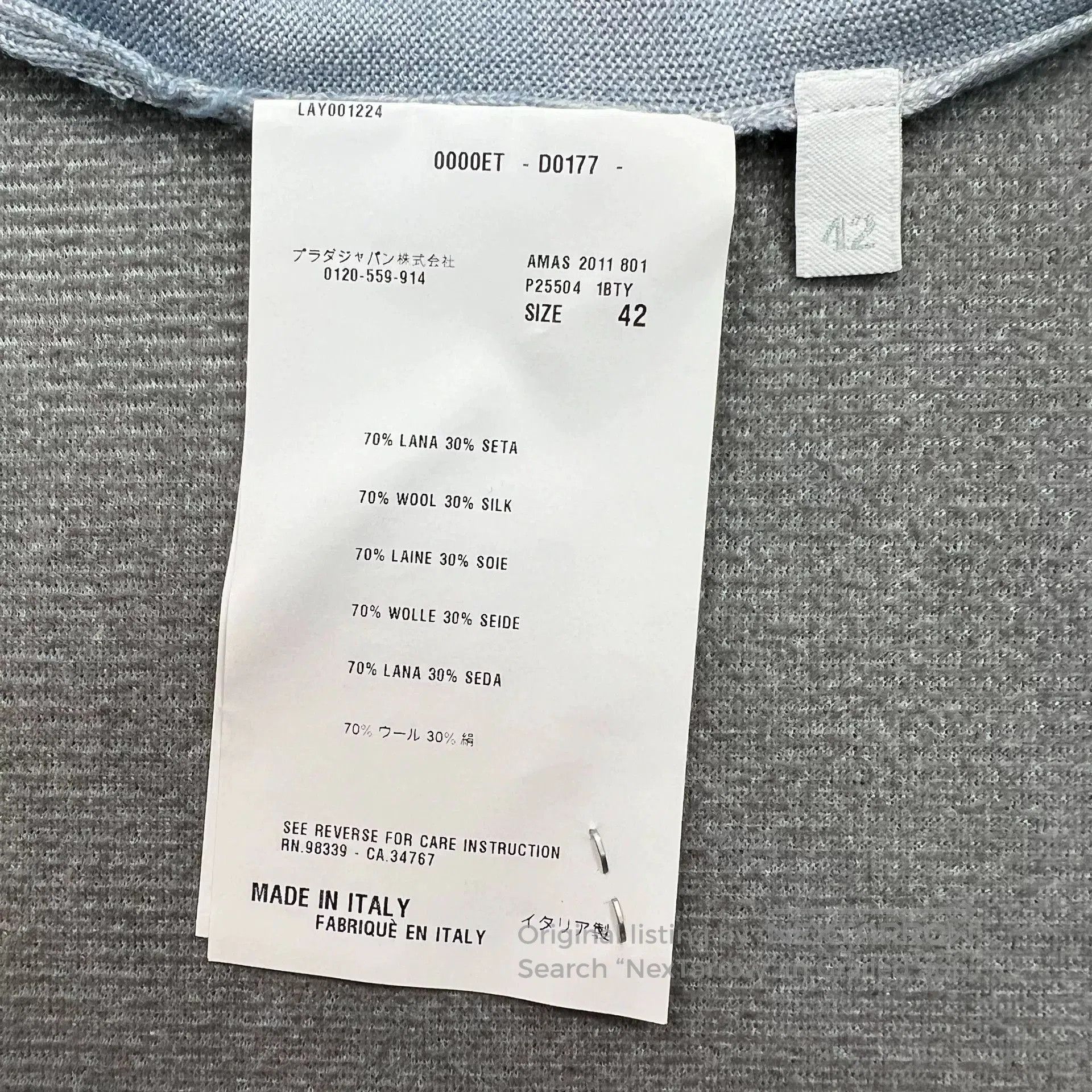 Prada Prada Haze Blue Pocket Knit Cardigan. Size M / US 6-8 / IT 42-44 - 6 Thumbnail