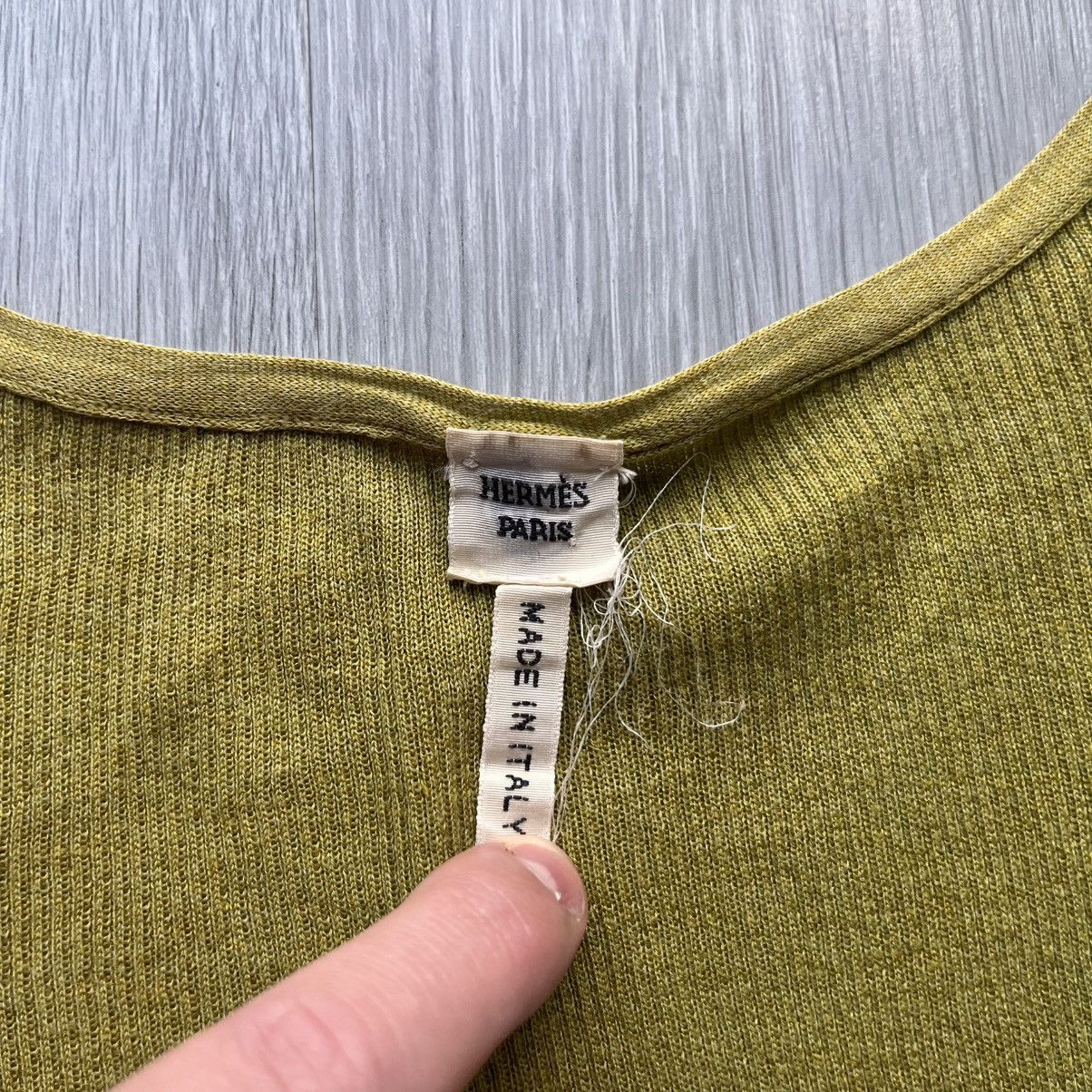 Hermes Hermès Gaultier Era Silk Blend Green Button Top Size M / US 6-8 / IT 42-44 - 2 Thumbnail