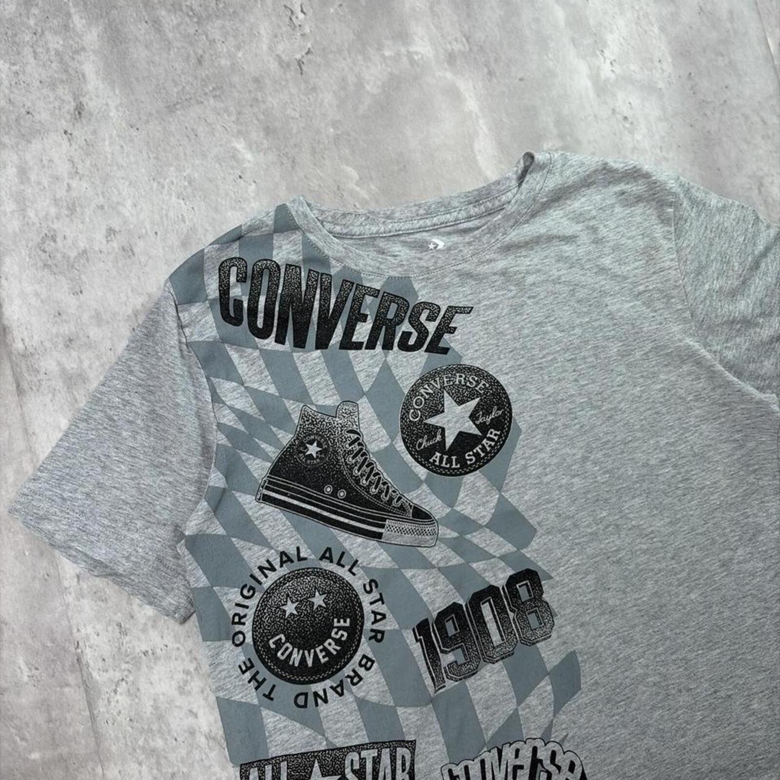 Converse Y2K Grey Converse Grunge Gothic Skater T-Shirt Size M / US 6-8 / IT 42-44 - 4 Thumbnail