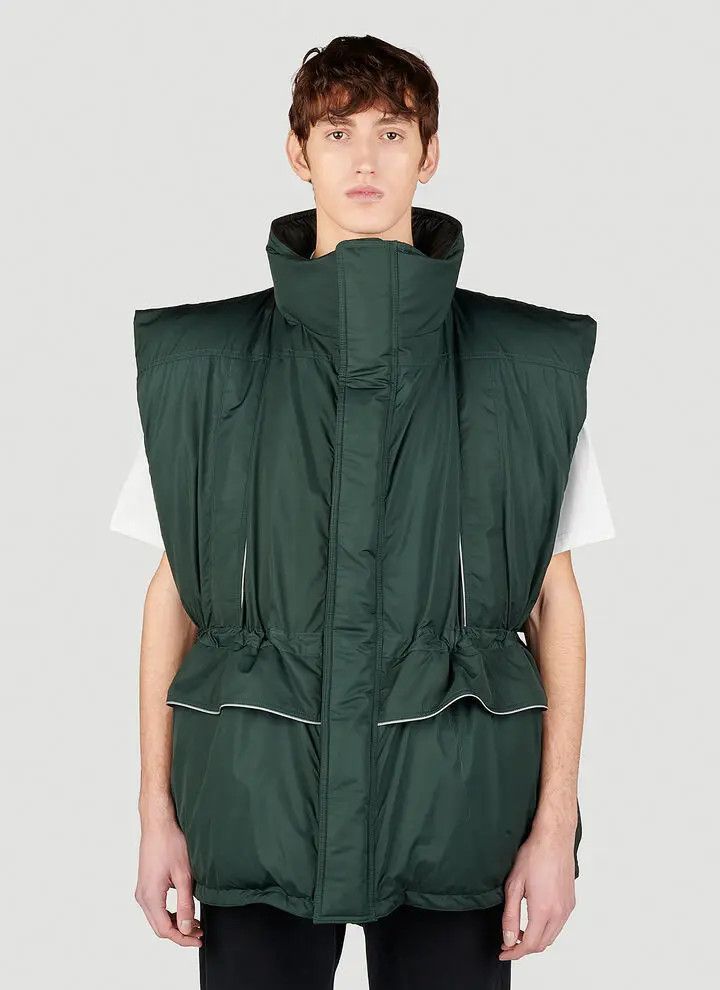 Balenciaga o1w1db10425 Wrap Gilet in Green Size US XXL / EU 58 / 5 - 2 Thumbnail