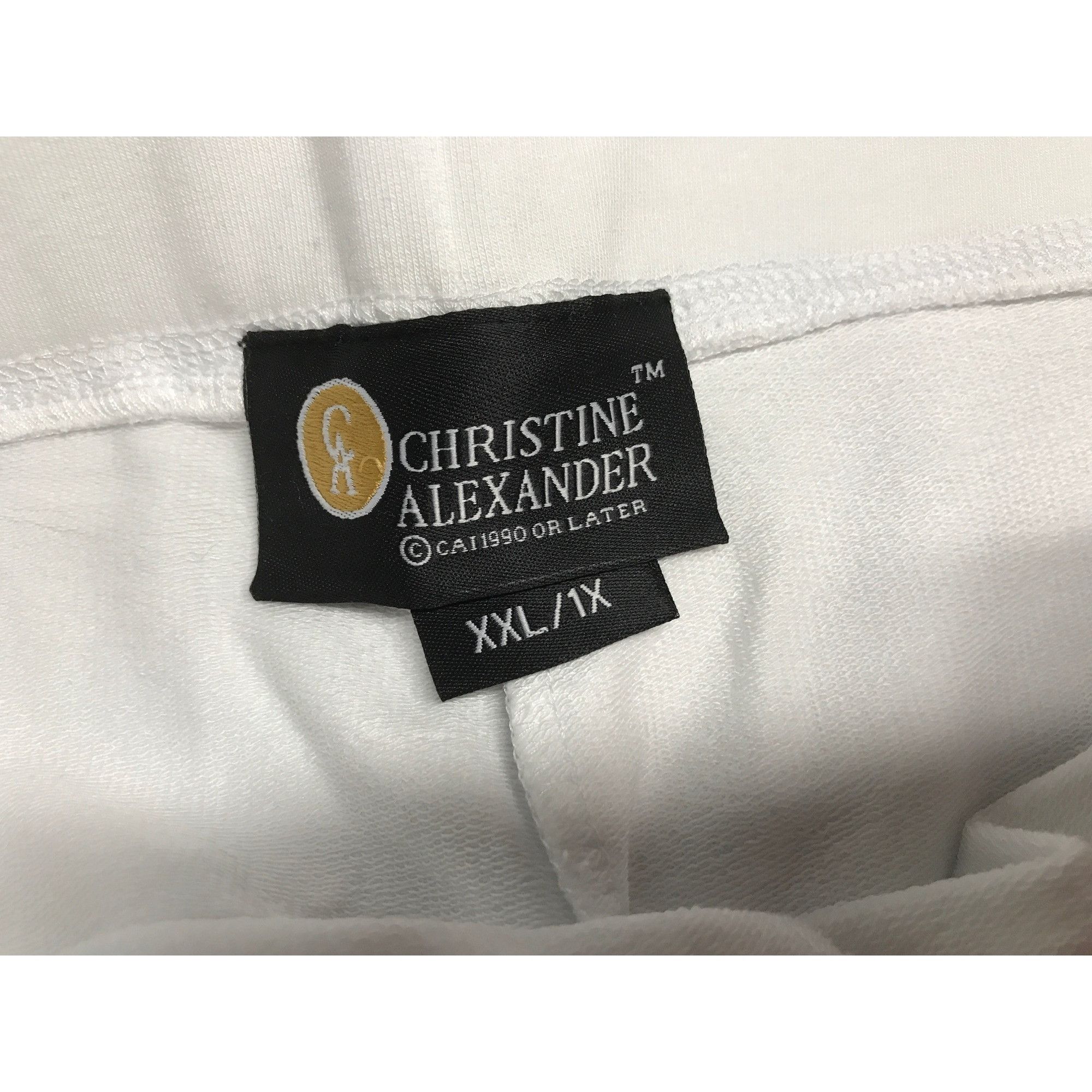 Designer CHRISTINE ALEXANDER XXL WHITE Cotton Pant Dance Yoga Gym Tr Size 42" / US 20 - 4 Thumbnail