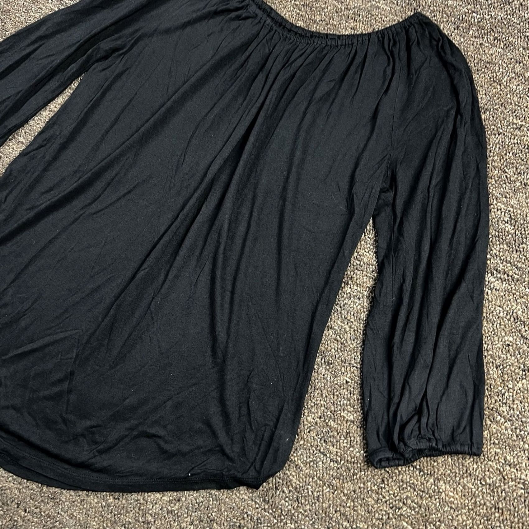 Loft Ann Taylor Loft Off The Shoulder 3/4 Sleeve Shirt Small Black Stretch LOFT Ladies Size S / US 4 / IT 40 - 4 Thumbnail