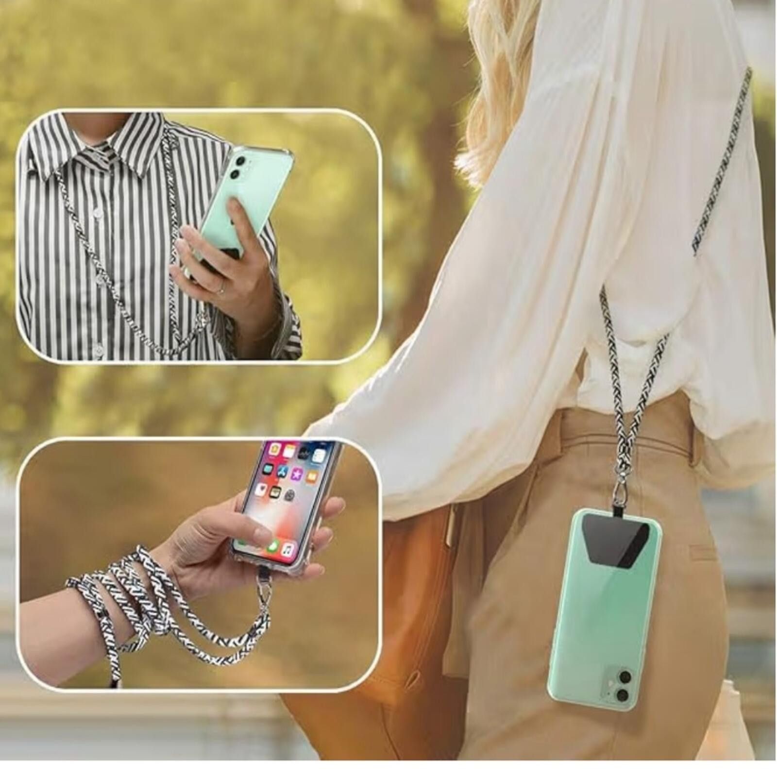 Other Phone Lanyard Crossbody Strap / Black White Size ONE SIZE - 7 Thumbnail