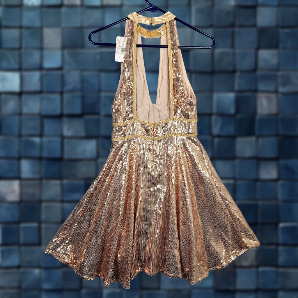 Free People Free People Rose Gold Sequin Sleeveless Dress Size 0 NEW Pink A-Line Womens Size XS / US 0-2 / IT 36-38 - 1 Thumbnail