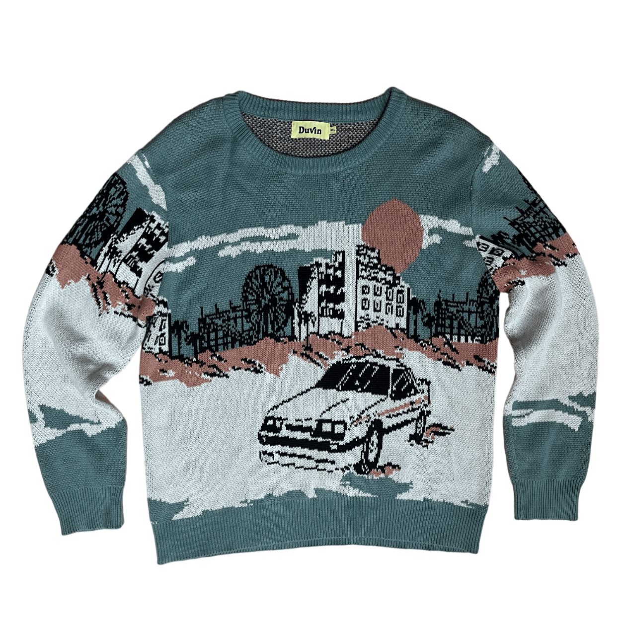 Designer × Vintage RARE Car Sweater Size US XL / EU 56 / 4 - 1 Thumbnail