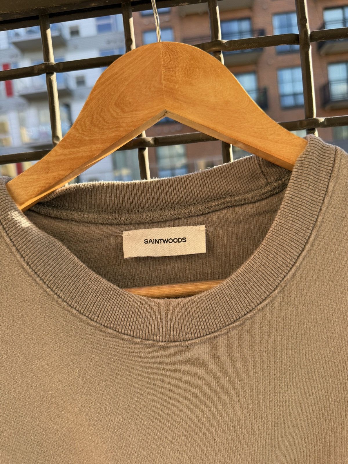 Saintwoods Saintwoods Grey Box Logo Crewneck Size US M / EU 48-50 / 2 - 2 Thumbnail