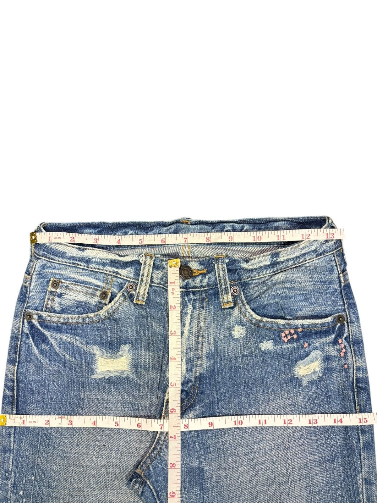 Diesel Vintage Japanese Brand Embroidered Distressed Flare Jeans Size 26" / US 2 / IT 38 - 6 Thumbnail
