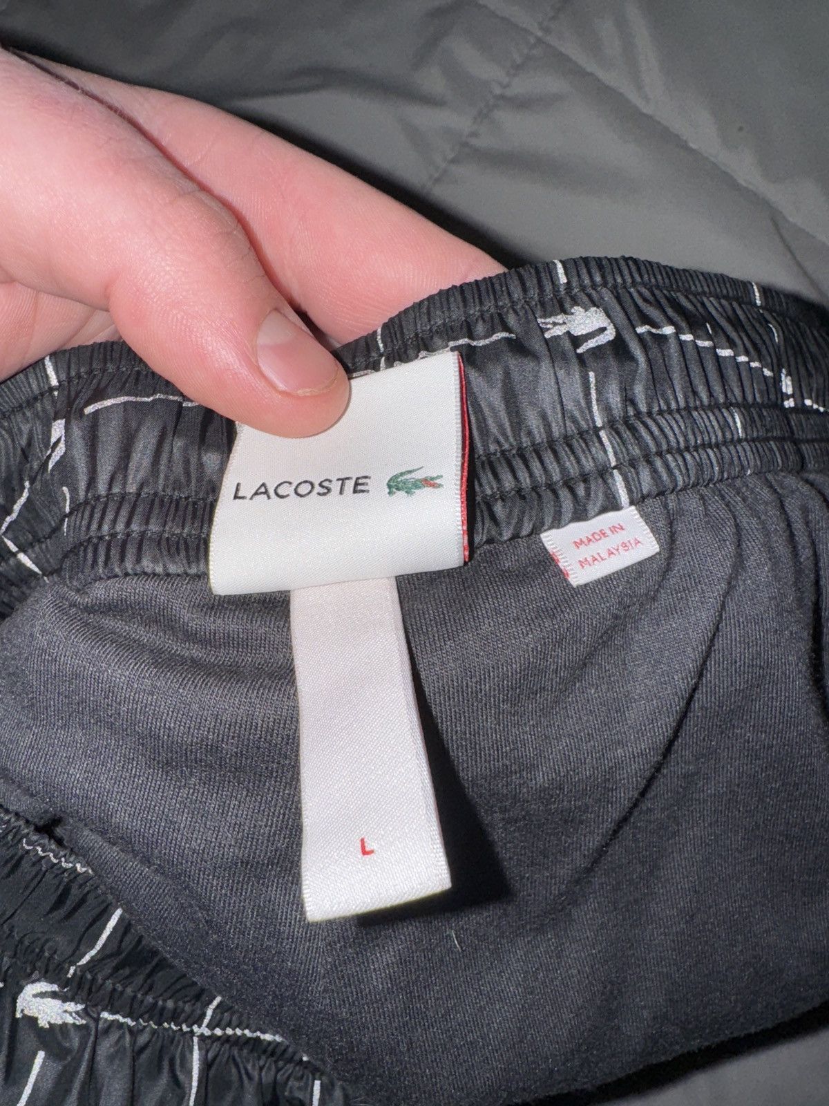 Lacoste × Supreme Large Supreme x Lacoste Nylon Grid Reflective Black Size US 32 / EU 48 - 4 Thumbnail