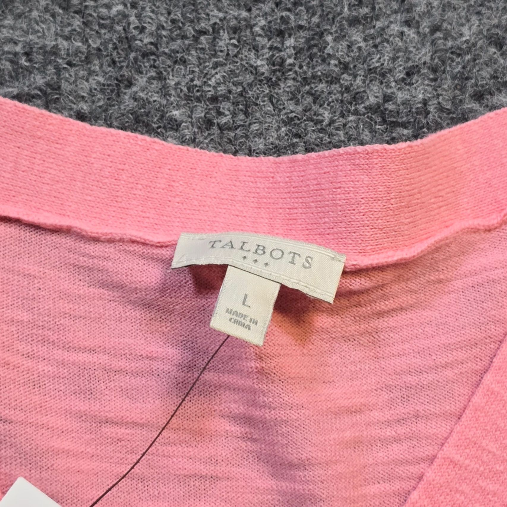 Talbots Talbots Sweater Womens Large Pink V-Neck Long Sleeve Lightweight Casual Basic Pullover Knit Classic Size L / US 10 / IT 46 - 3 Thumbnail
