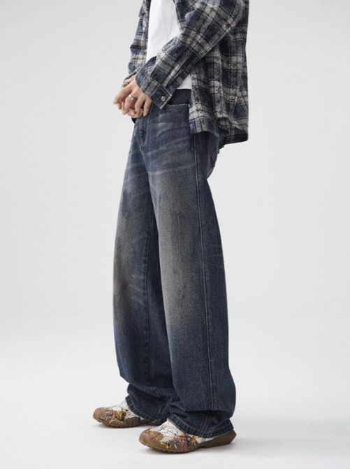 Japanese Brand × Jean Vintage washed distressed tie-dyed loose jeans Size US 32 / EU 48 - 3 Thumbnail