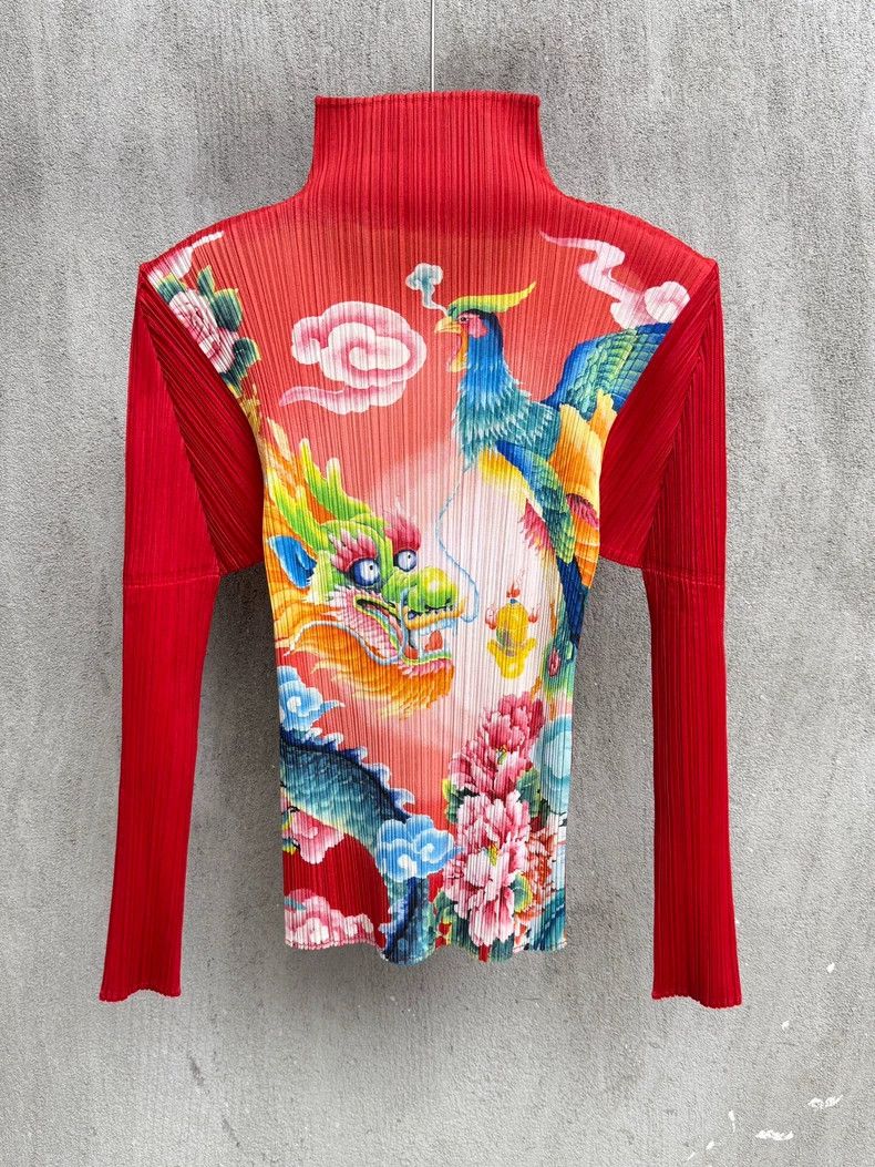Issey Miyake Issey Miyake Dragon and phoenix pleated top Size XL / US 12-14 / IT 48-50 - 1 Thumbnail