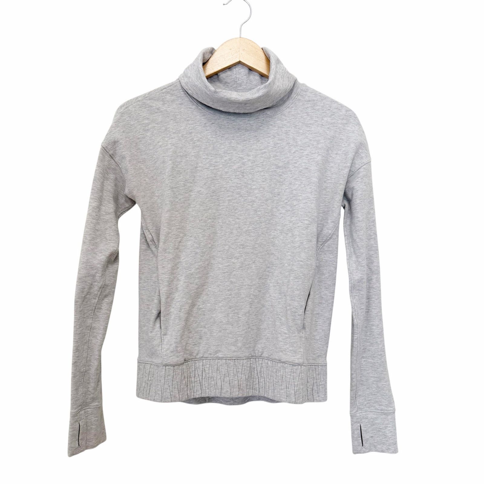Lululemon Lululemon Gray Go Forward Pullover Mock Neck Sweatshirt Sz 2 Size XS / US 0-2 / IT 36-38 - 1 Thumbnail