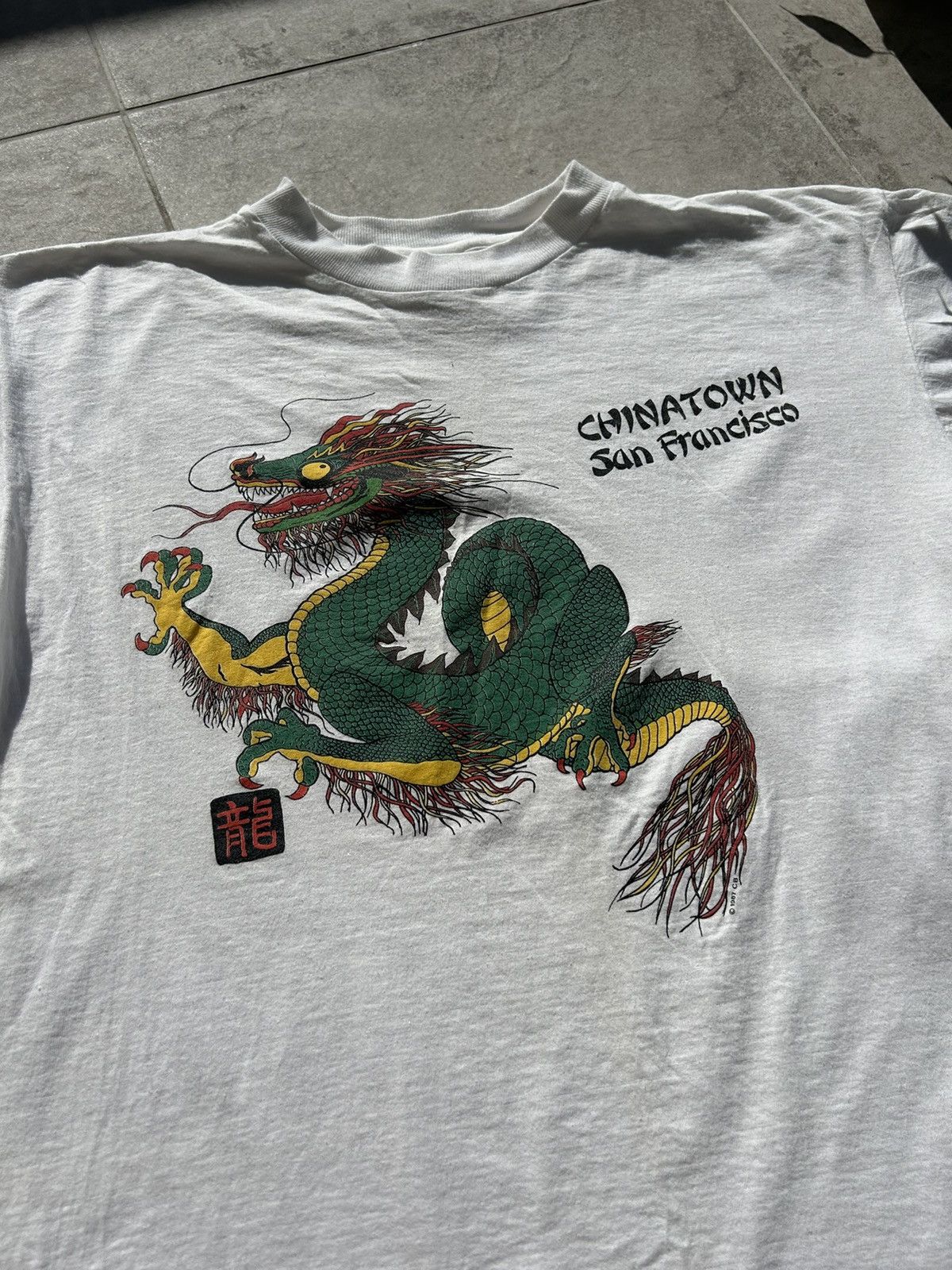 Hanes × Vintage 1987 Chinatown Single Stich SF tee 80s Size US L / EU 52-54 / 3 - 4 Thumbnail