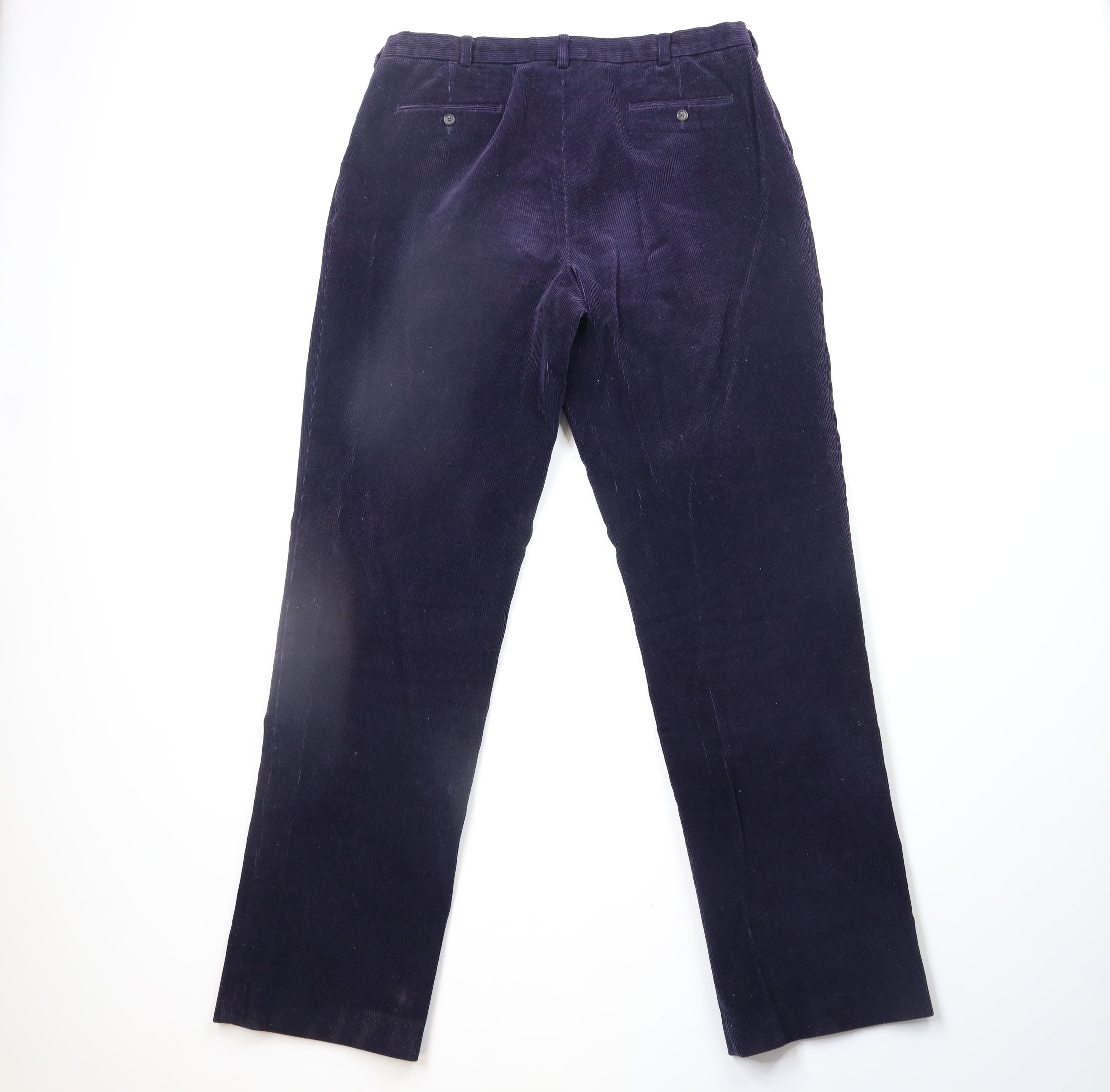 Lands' End × Vintage Vintage 90s Lands End Pleated Wide Leg Corduroy Chino Pants Size US 38 / EU 54 - 7 Thumbnail