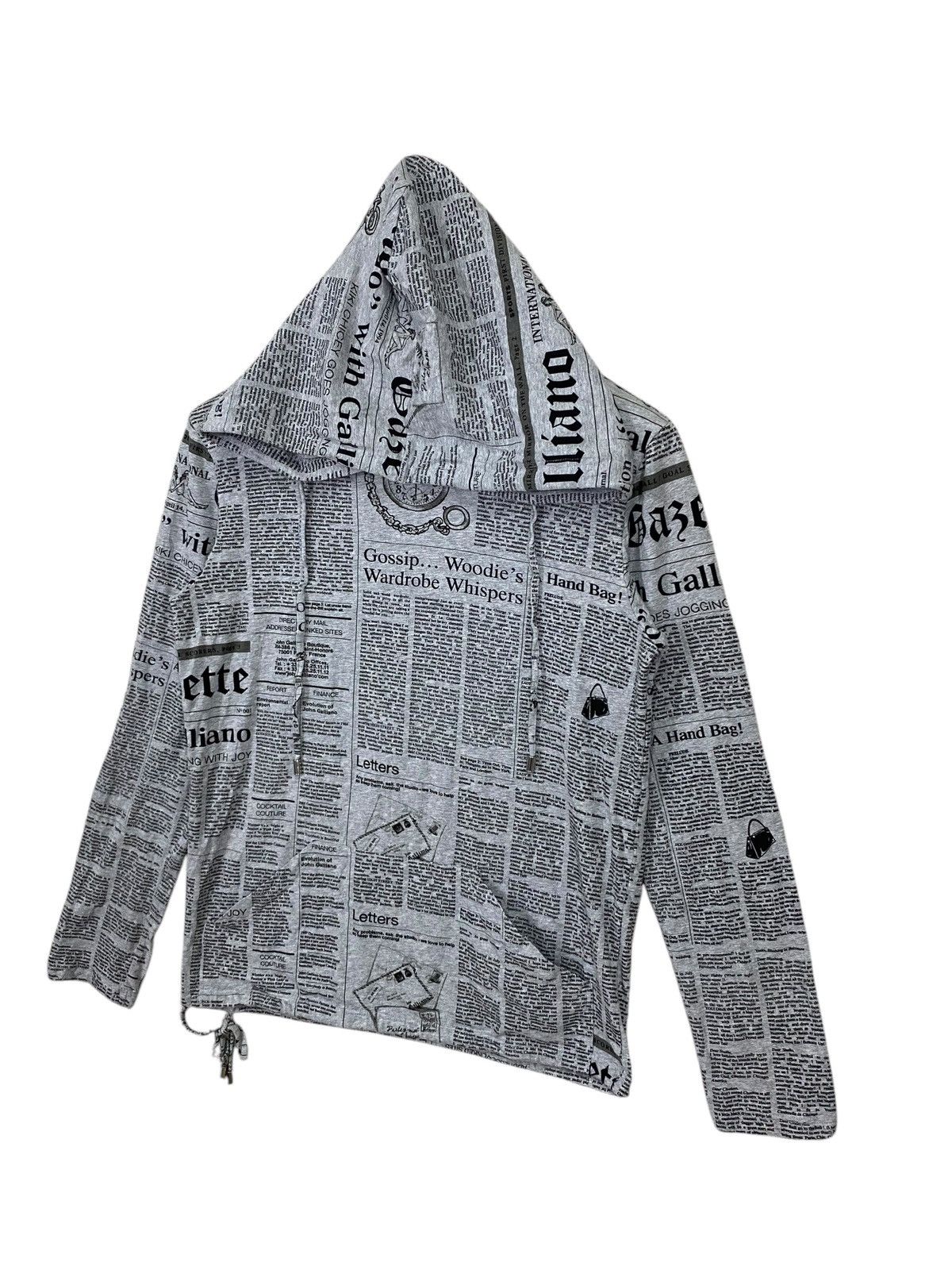 Designer SUPERARESs05 John galliano newspaper hoodie very rare design Size US M / EU 48-50 / 2 - 3 Thumbnail