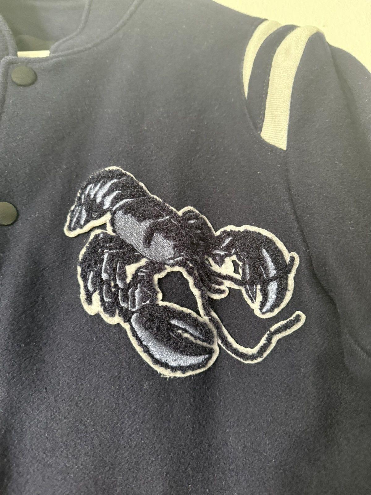 Lanvin Lanvin Navy Wool Varsity Jacket w/ Lobster Patch Size US S / EU 44-46 / 1 - 4 Thumbnail
