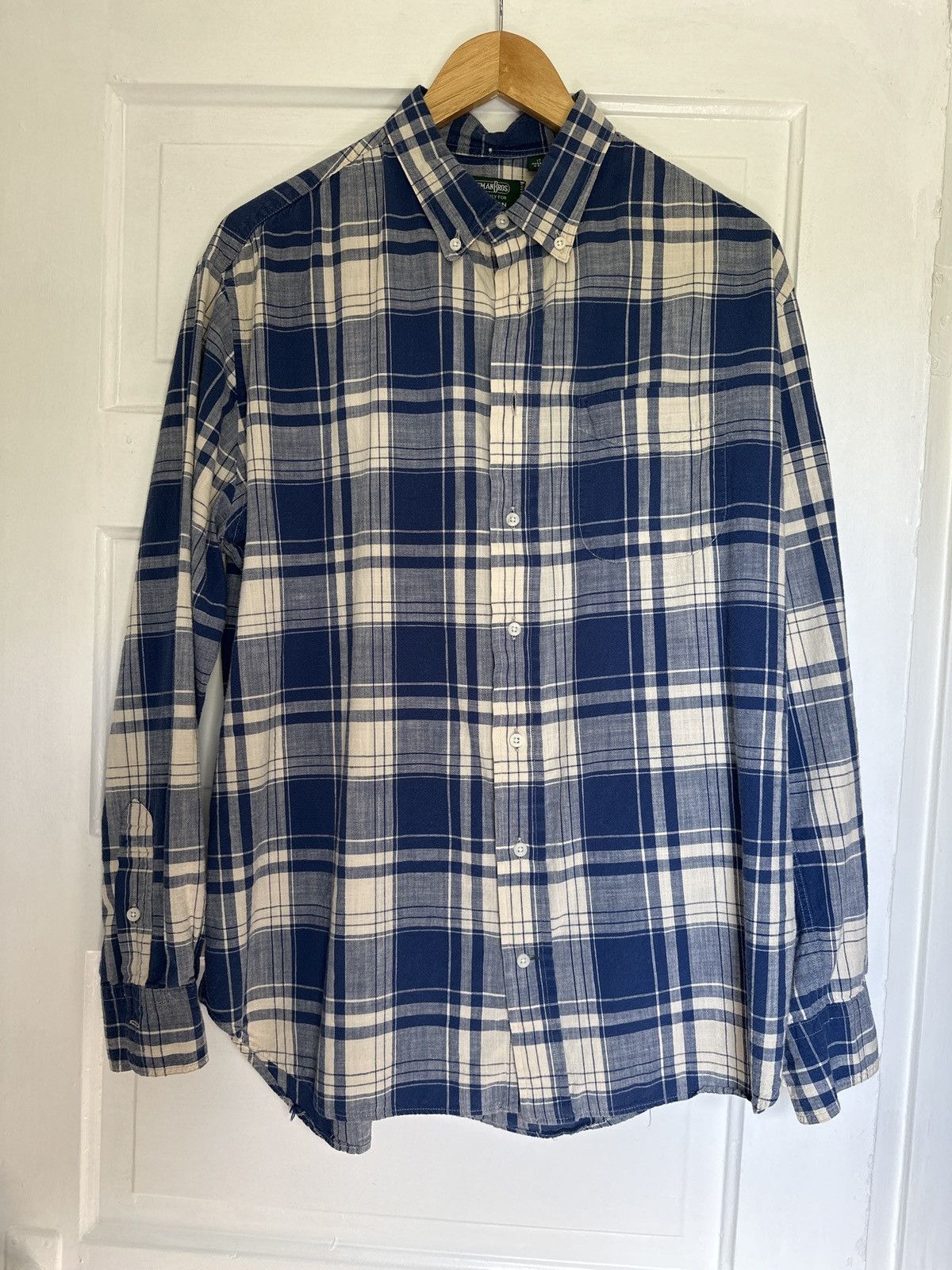 image of Gitman Bros Vintage Blue Archive Madras Button Down, Men's (Size XL)