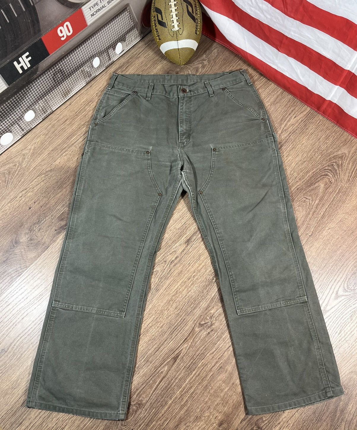 Carhartt Vintage Carhartt Green Double Knee Workwear Carpenter Pants Size US 38 / EU 54 - 1 Thumbnail
