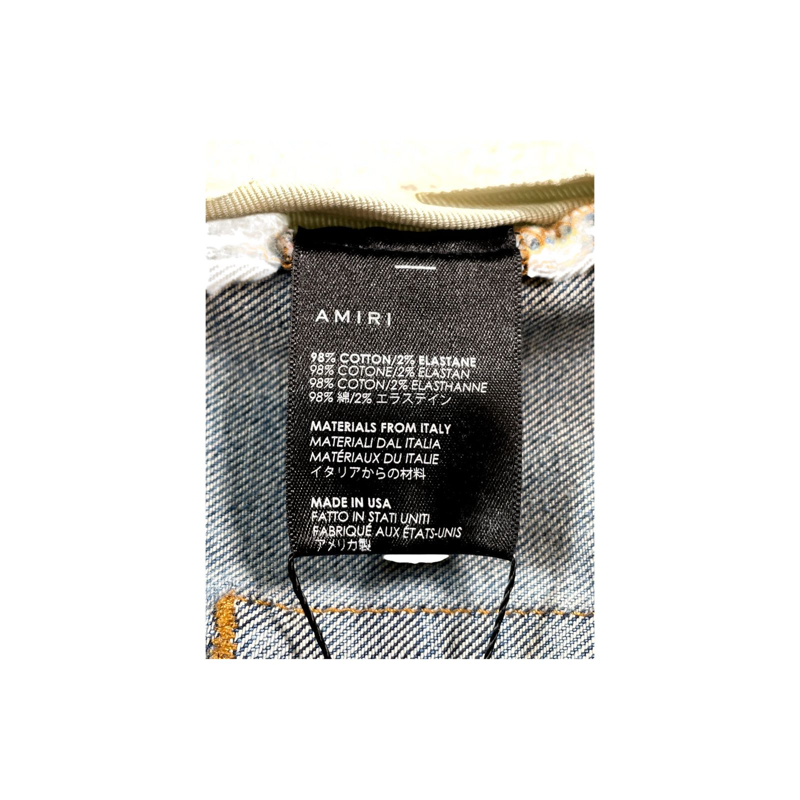 Amiri Amiri MX1 Clay Patch Light Wash & Black Jeans Size US 38 / EU 54 - 3 Thumbnail