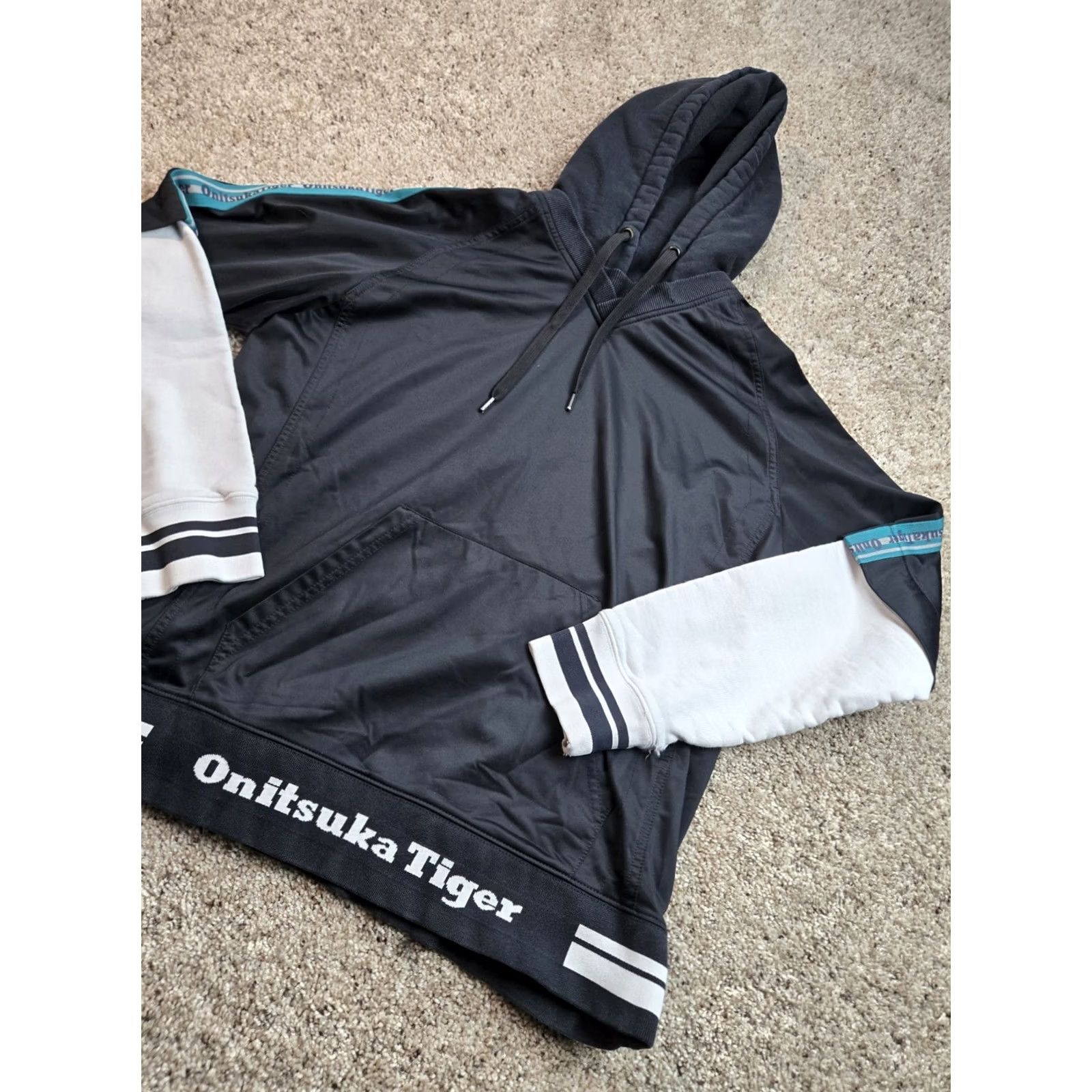Onitsuka Tiger Onitsuka Tiger Hoodie Mens Small Black Pullover Long Sleeve Crew Neck Logo Pocket Knit Cotton Blend Regular Size US S / EU 44-46 / 1 - 3 Thumbnail