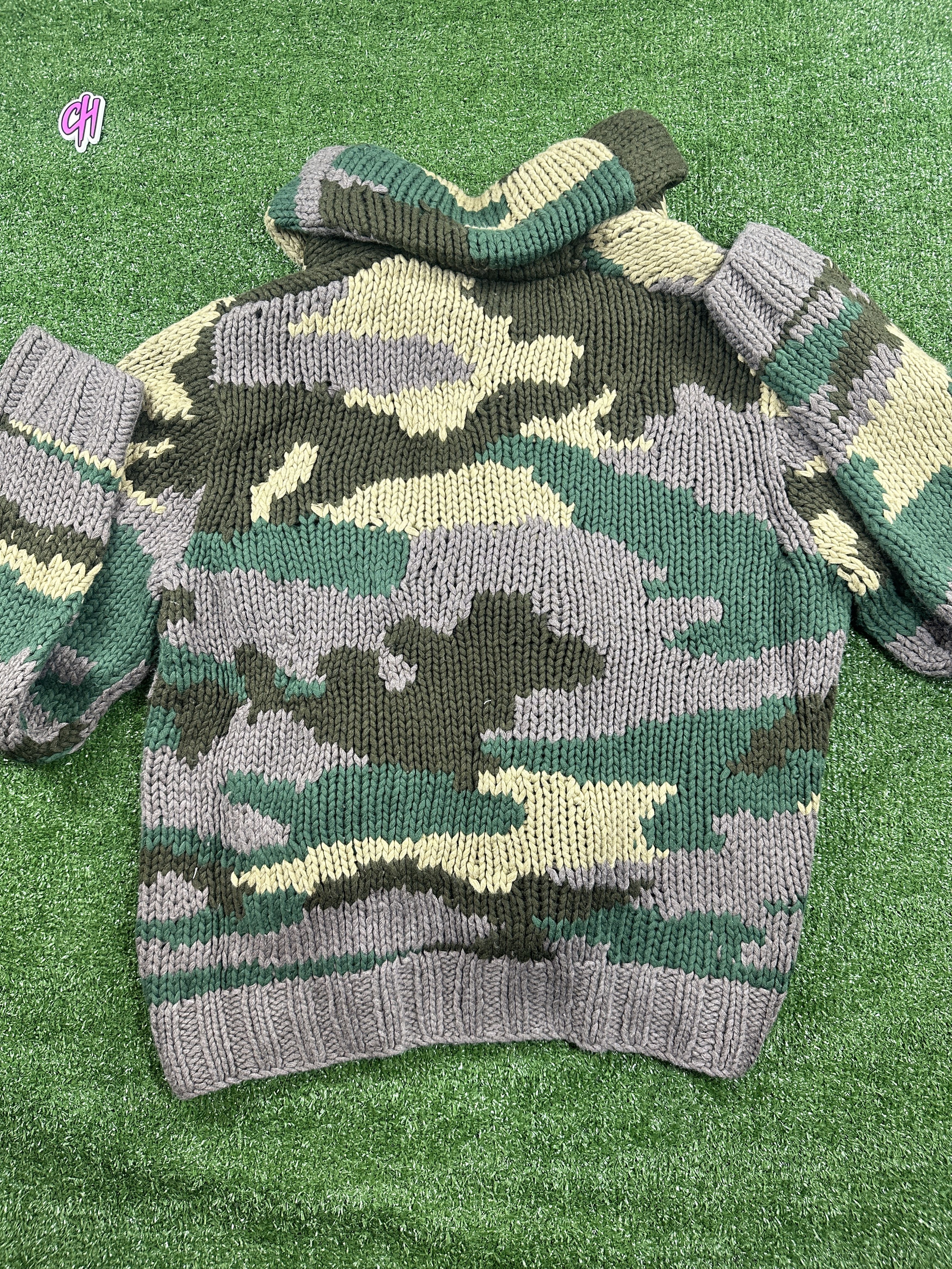 Rhude Rhude Heavyweight Knit Men's Camo Cardigan - Size Medium Size US M / EU 48-50 / 2 - 3 Thumbnail