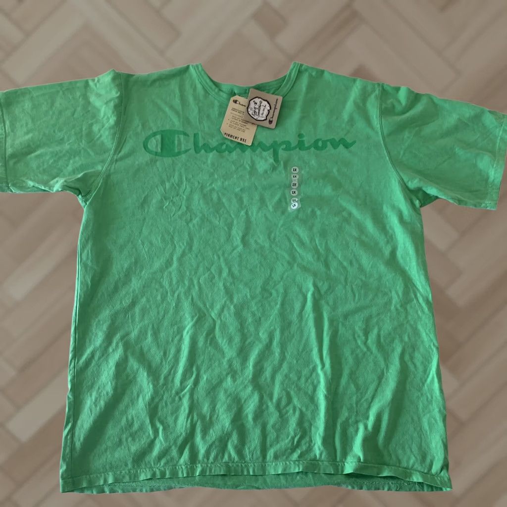 Champion Champion Pigment Dyed Heritage Spell Out Men's T Shirt Green 2XL Size US XXL / EU 58 / 5 - 1 Thumbnail