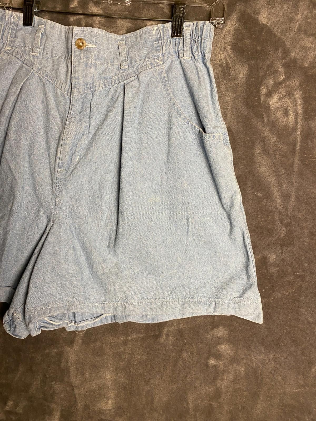 Dockers 90s Dockers Denim Mom Shorts Sz 12 Pleated Y2K High Rise B15 Size 34" / US 12 / IT 48 - 4 Thumbnail