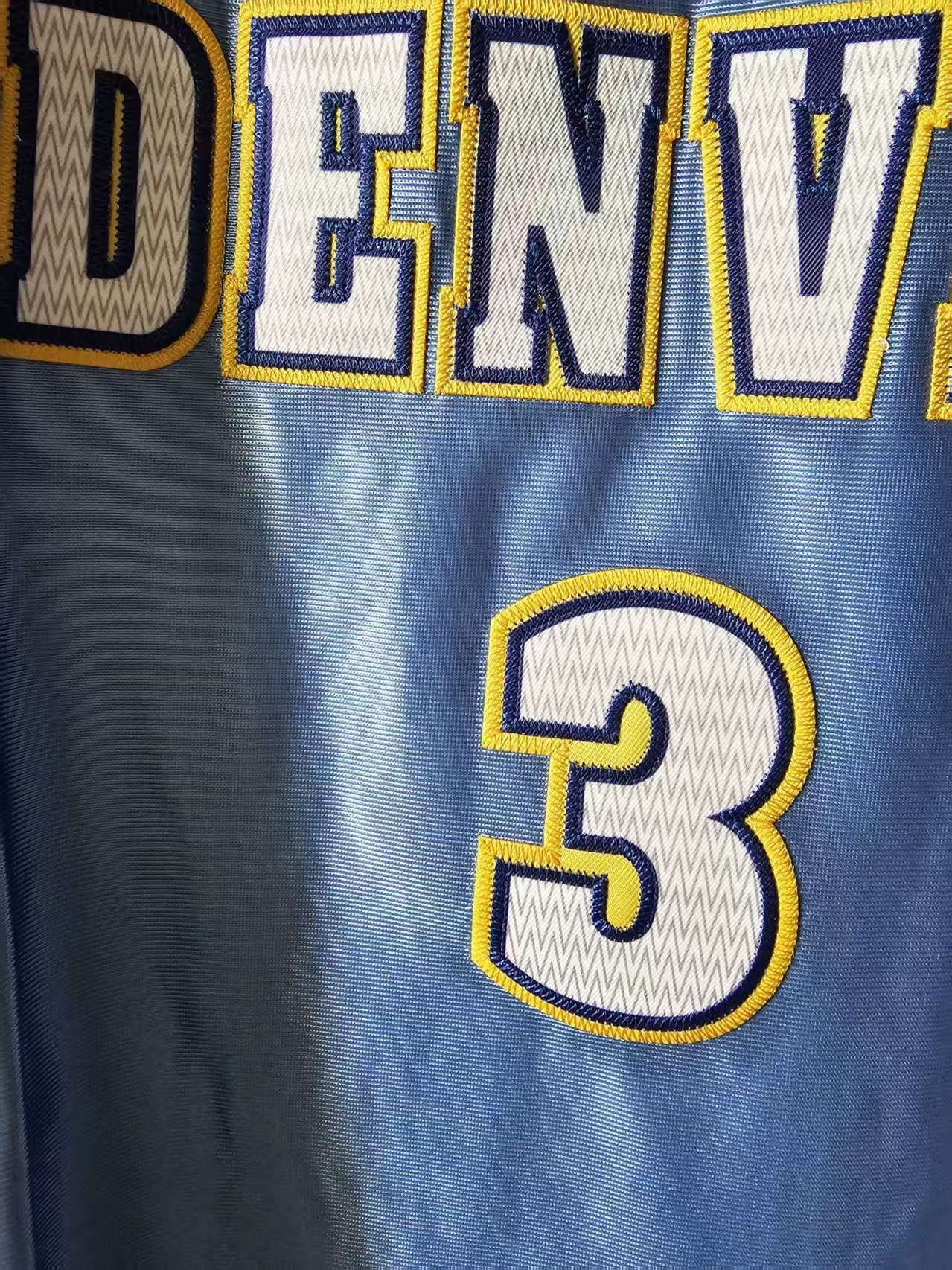 NBA Allen Iverson Jersey Denver Nuggets 3 Double Stitched Size US XL / EU 56 / 4 - 3 Thumbnail
