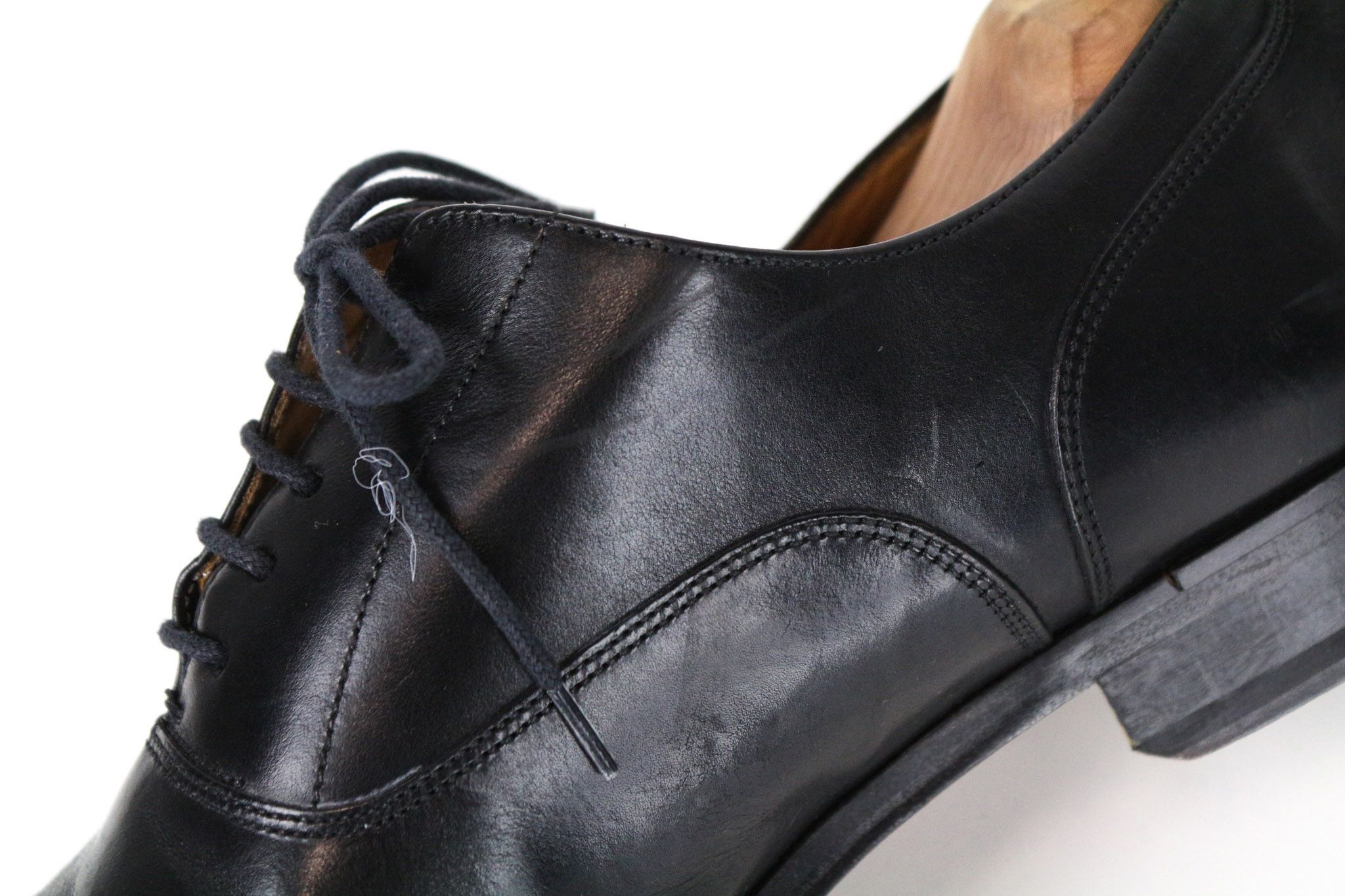 Suitsupply EU41 Black Leather Laced Low-Top Shoes 73212 Size US 8 / EU 41 - 10 Thumbnail