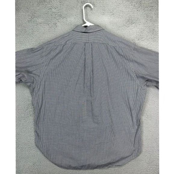Ralph Lauren VINTAGE Ralph Lauren Shirt Mens 17 34-35 Yarmouth Blue Plaid Pinpoint Oxford Dress Pony Size 46R - 2 Thumbnail